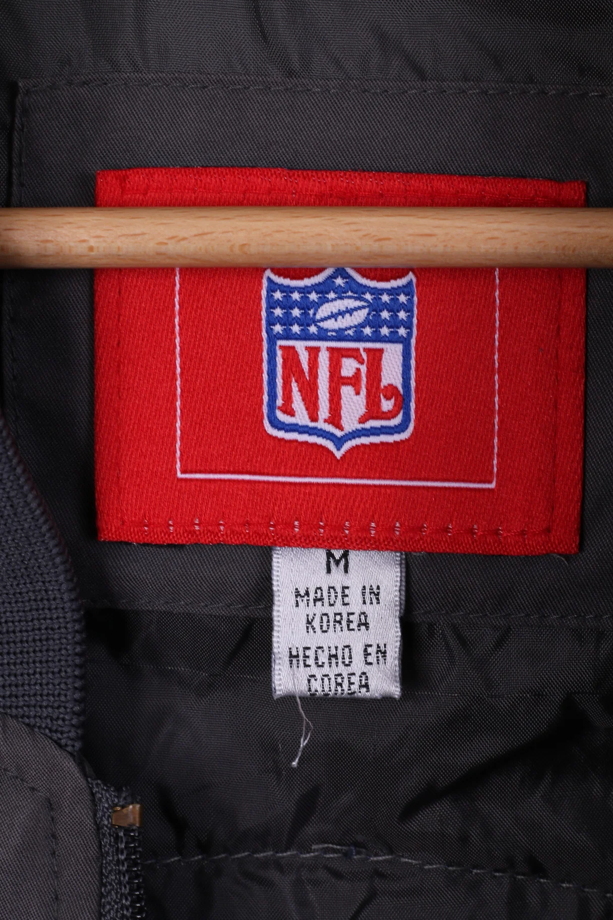 NFL New England Patriots Men M Jacket Grey Zip Up Super Bowl XXXVIII Top - Image 4