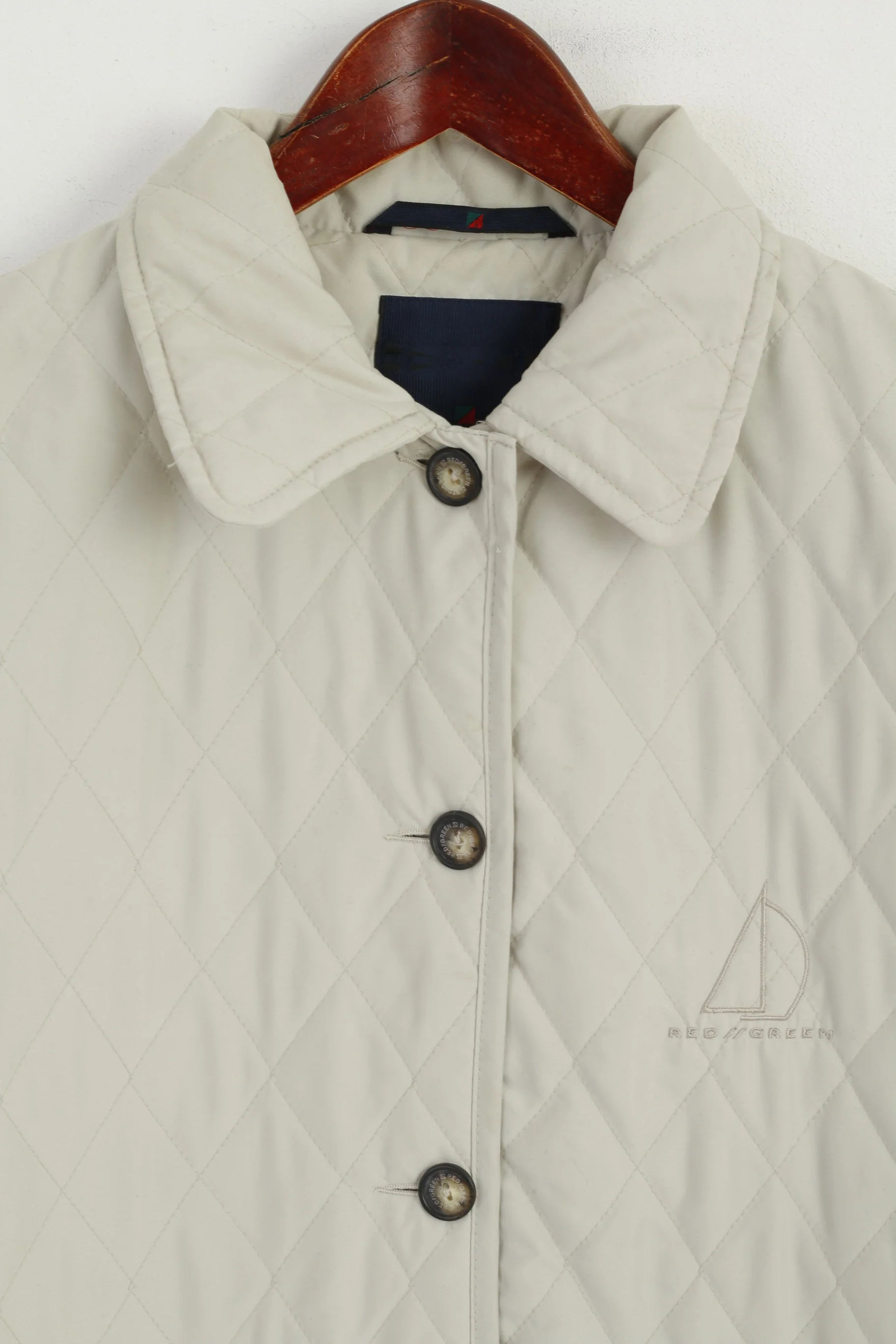 RedGreen Feminine Women XL Bodywarmer Beige Quilted Buttoned Sailing Vest - Image 2