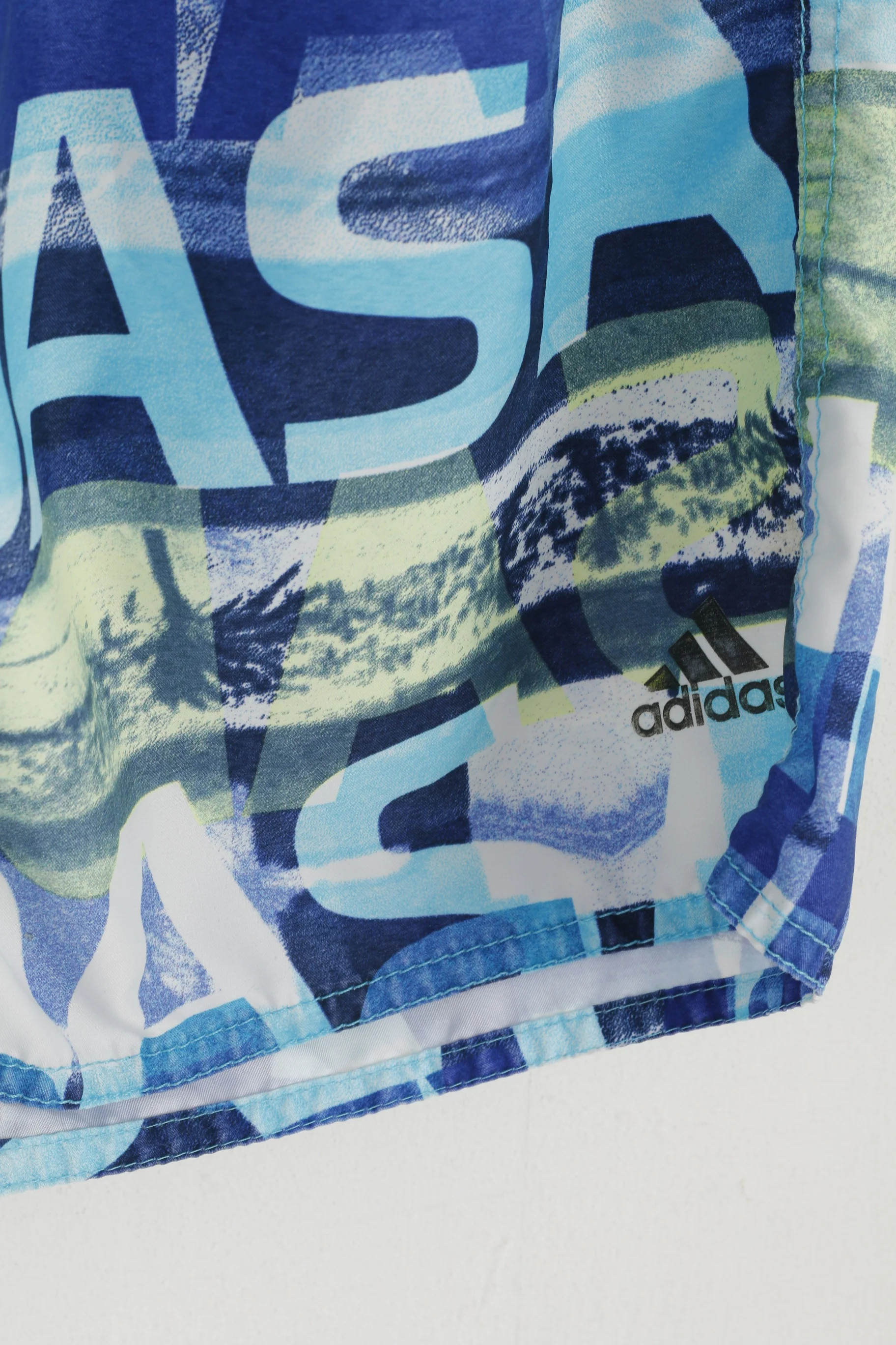 Adidas Youth 14 Age 164 Shorts Blue Mesh Lined Summer Beach Pocket Bermuda - Image 2