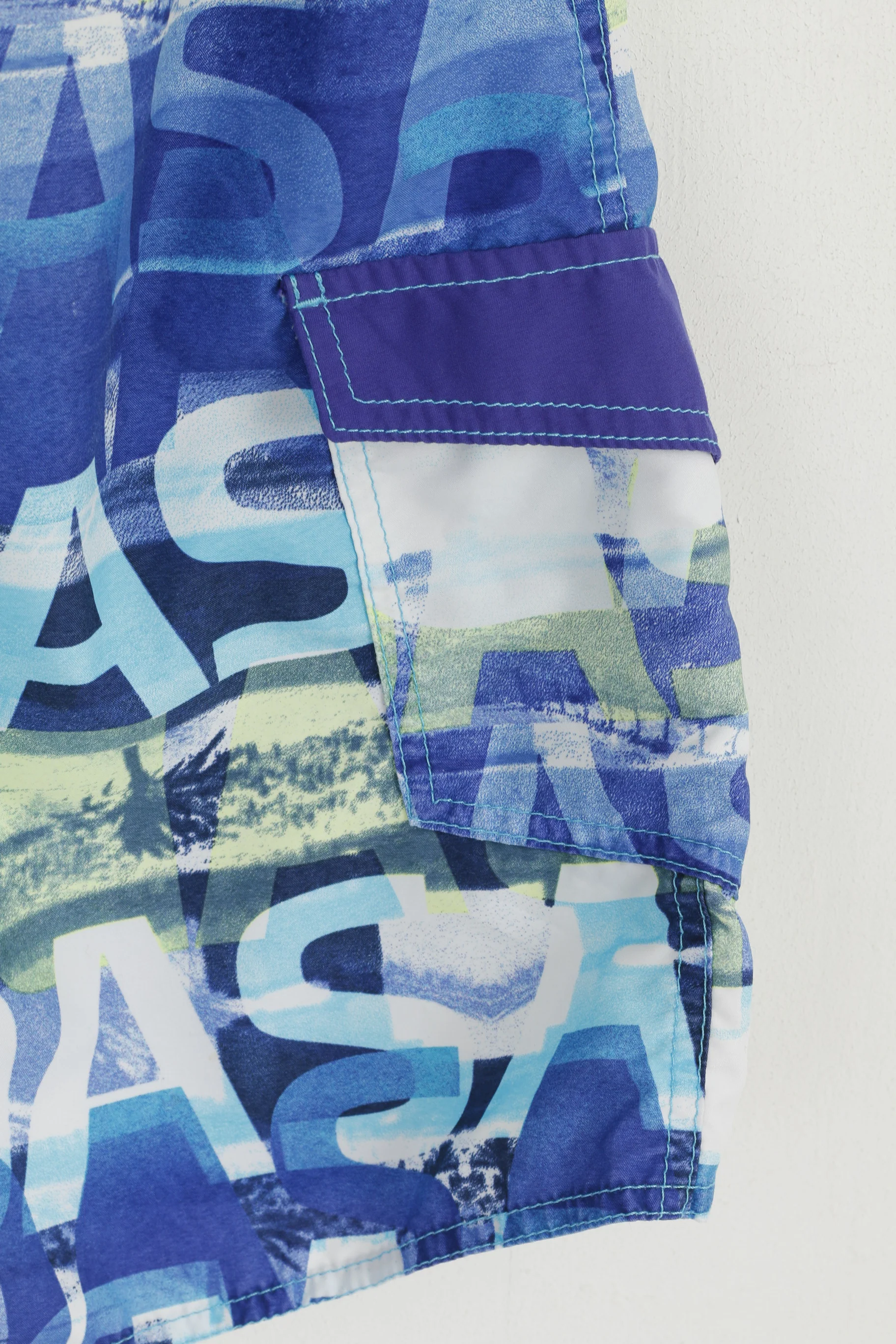 Adidas Youth 14 Age 164 Shorts Blue Mesh Lined Summer Beach Pocket Bermuda - Image 4