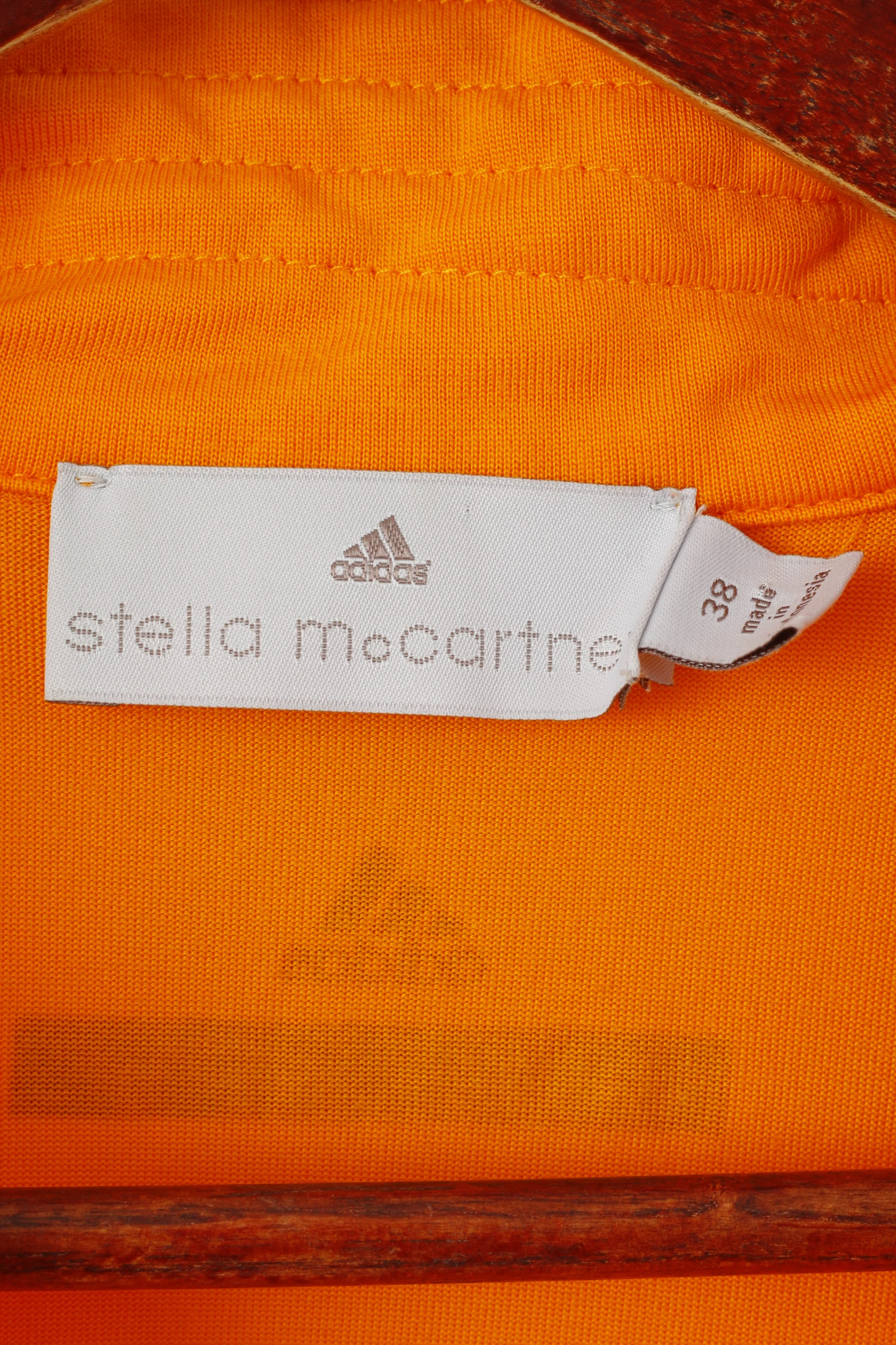 Adidas Stella McCartney Women 38 S Shirt Orange Cotton Sport Gym Vest Top - Image 4