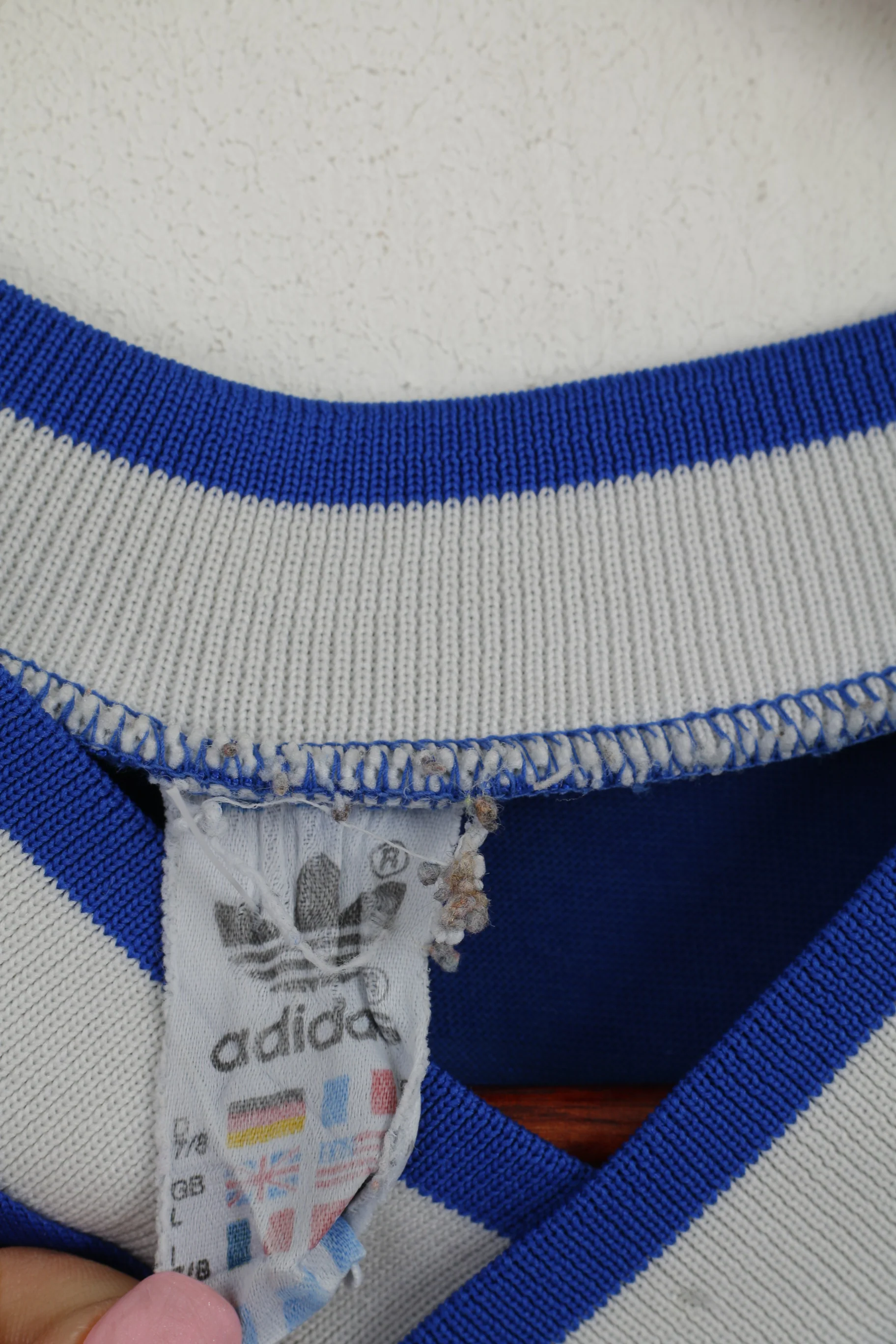 Adidas Men L (M) Shirt Blue Ergee #15 Vintage Made in West Germany Jersey Top - Image 4