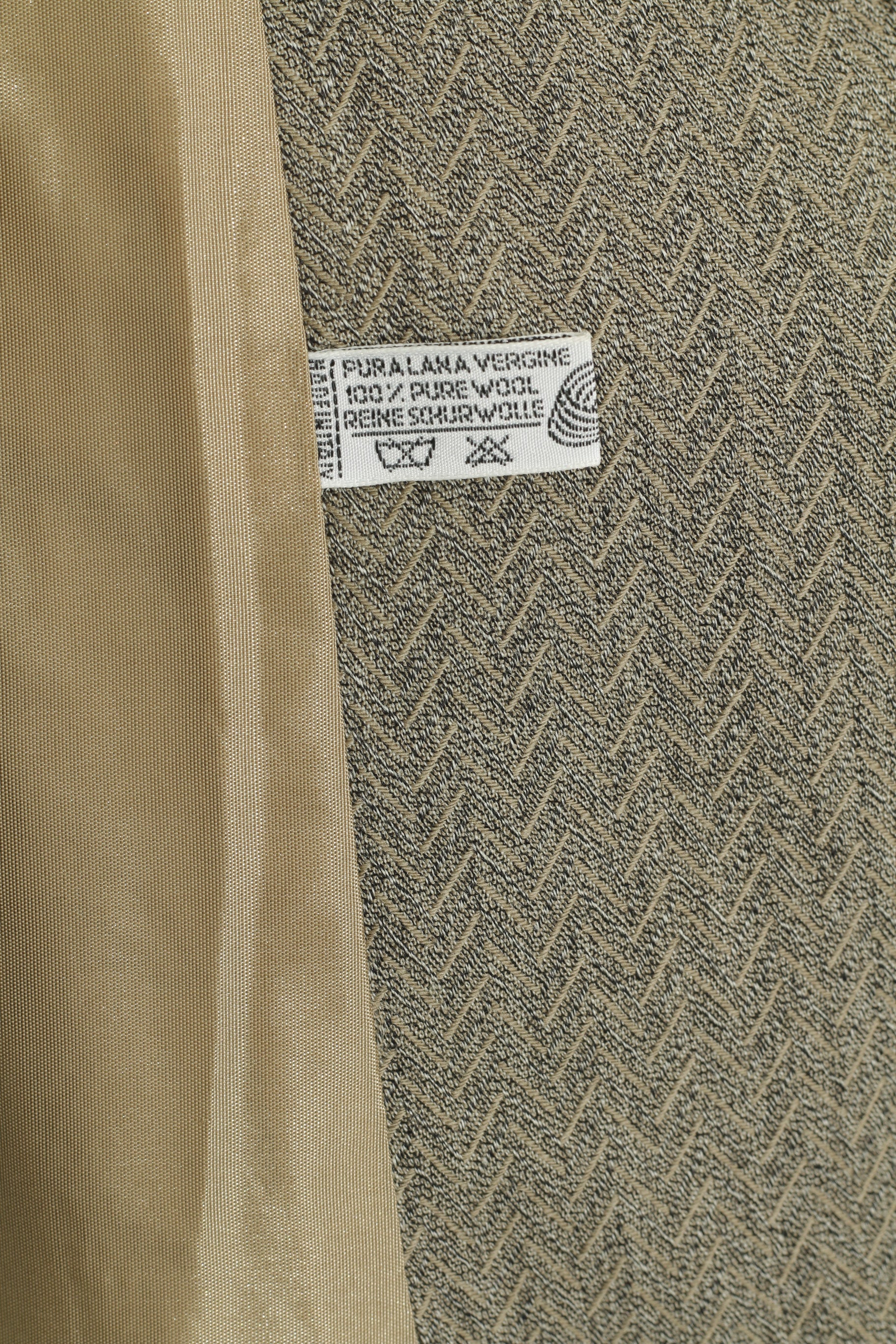 Paola Santi Italy Women 53 XXL Blazer Grey Green Vintage Pure Wool Single Breasted Jacket - Image 5
