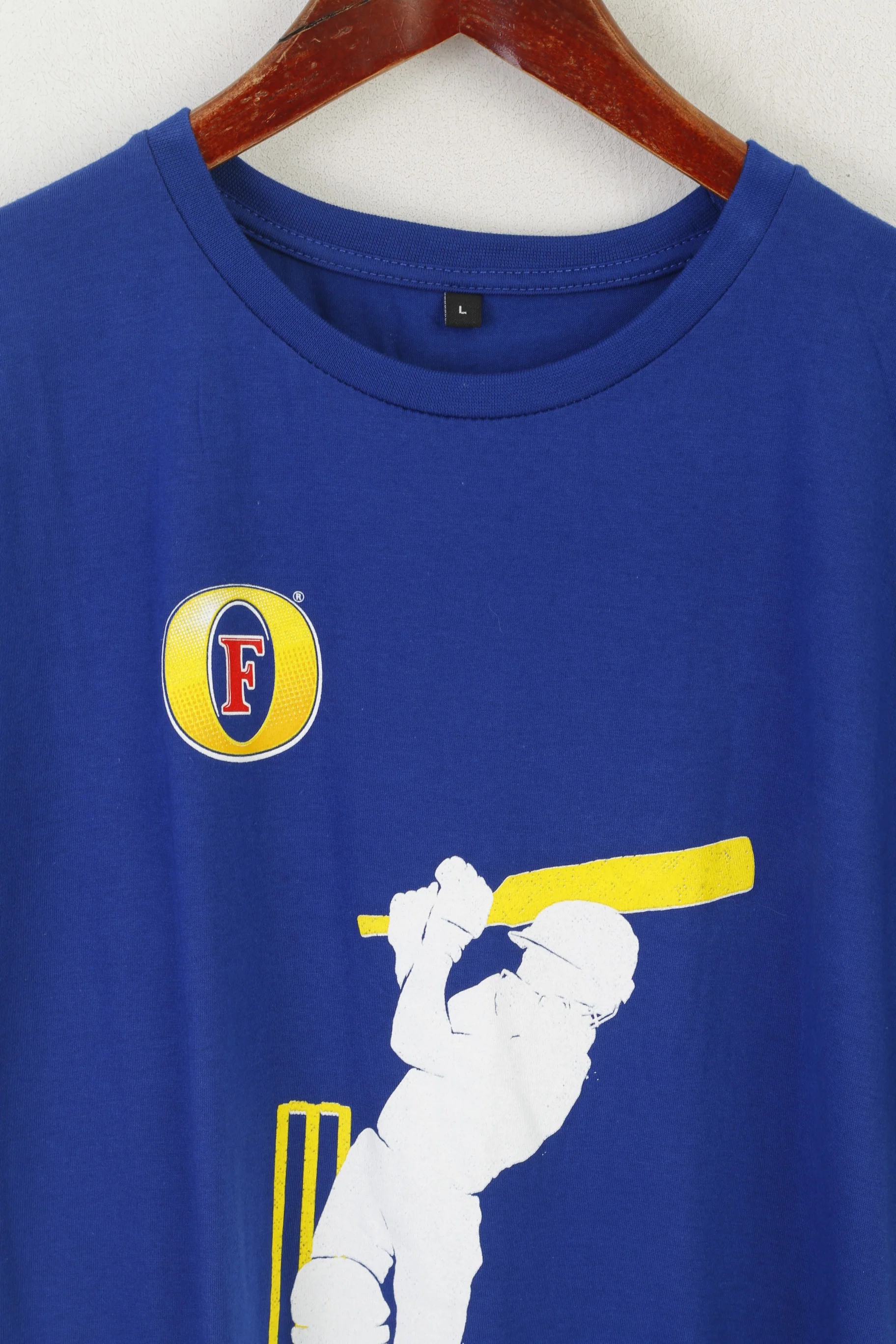 ECB Official Men L (M) Shirt Blue Cotton England Cricket Catcha6 Sport Top - Image 2