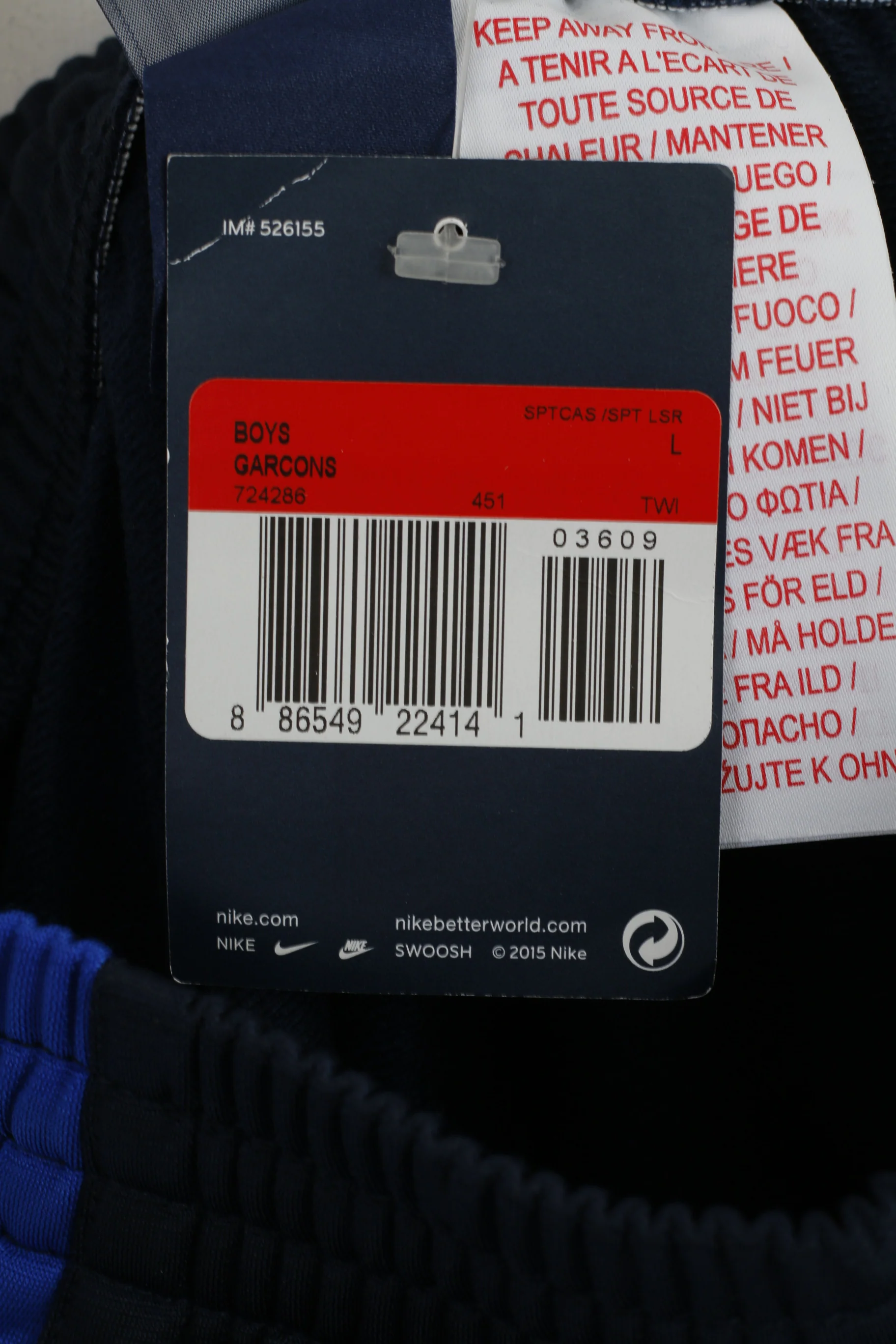 New Nike Youth 12-13 Age Sweatpants Navy Garcons Shiny Track Bottoms - Image 4