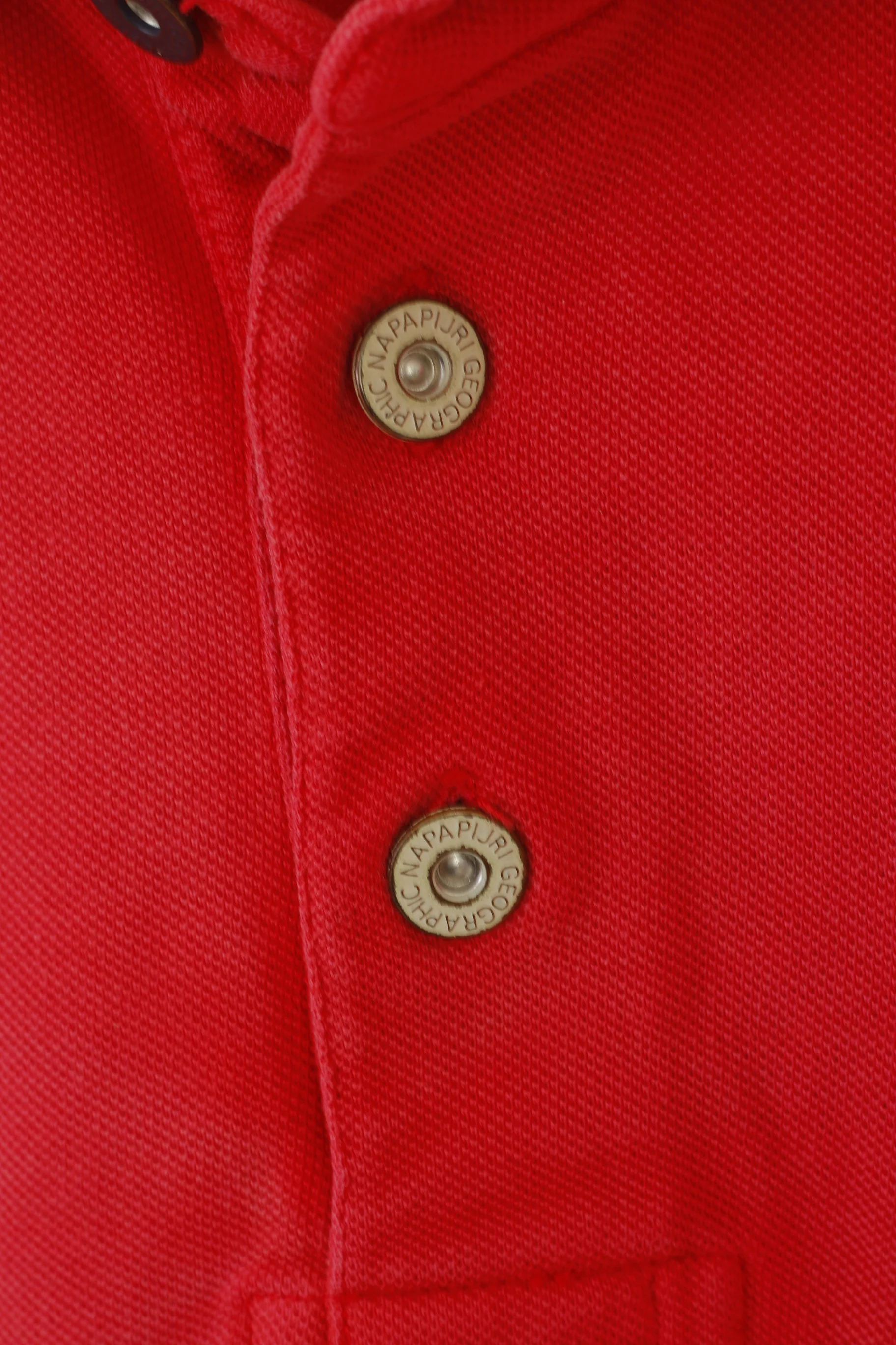 Napapijri Geographic Men XXL Polo Shirt Peach Cotton Detailed Buttons Top - Image 5