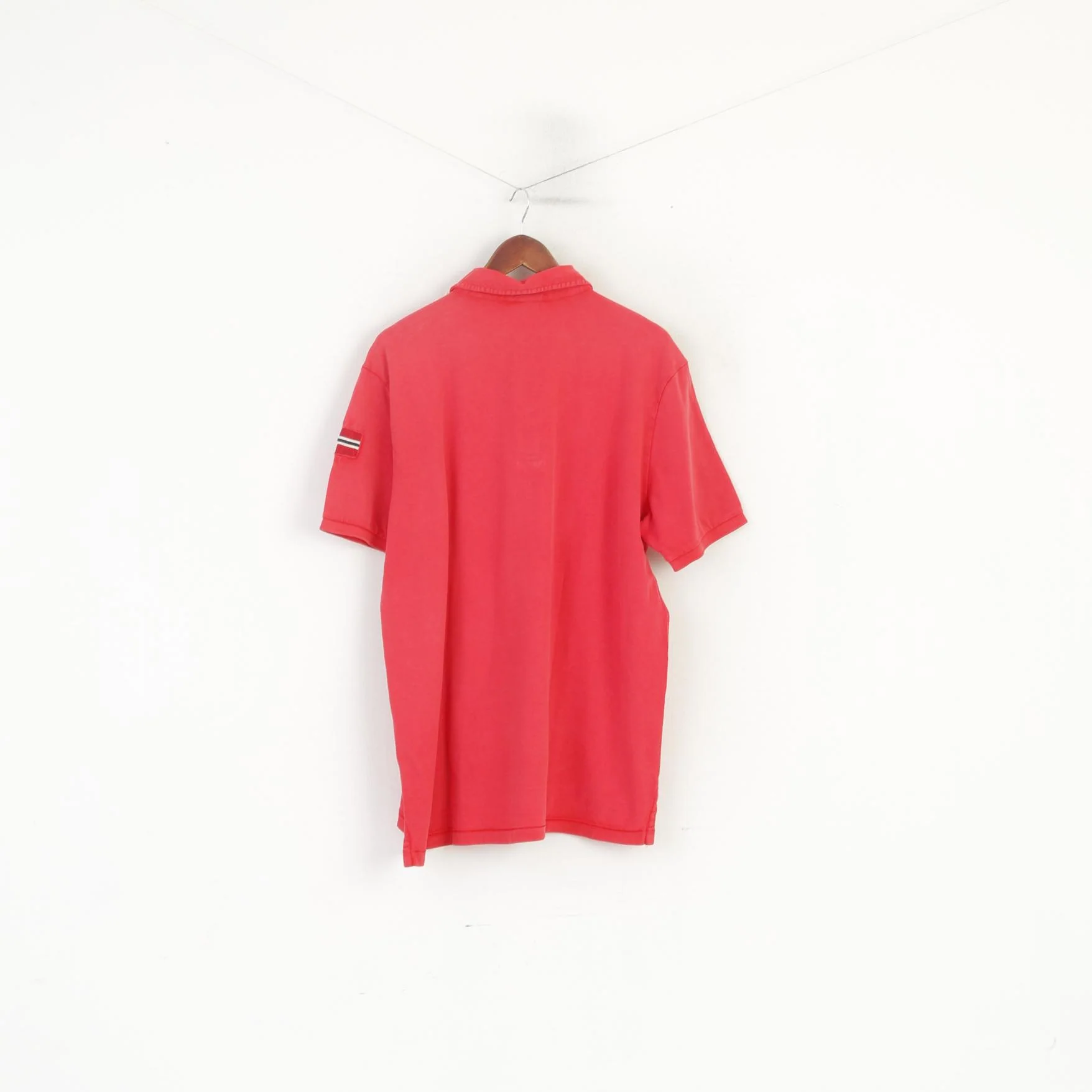 Napapijri Geographic Men XXL Polo Shirt Peach Cotton Detailed Buttons Top - Image 7