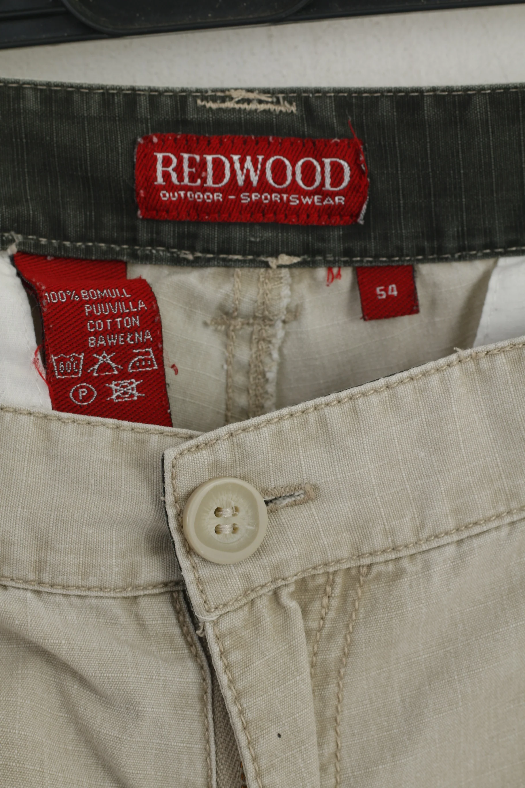Redwood Men 54 Shorts Beige Cotton Outdoor Sportswear Combat Cargo Casual - Image 3