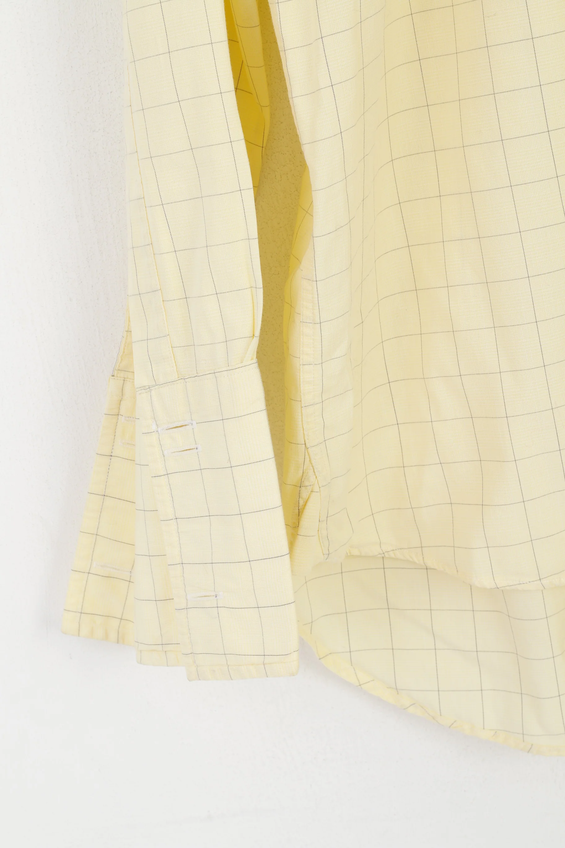 Charles Tyrwhitt Men 15.5 39 L Formal Shirt Yellow Cotton Check Cufflinks Elegant Top - Image 3