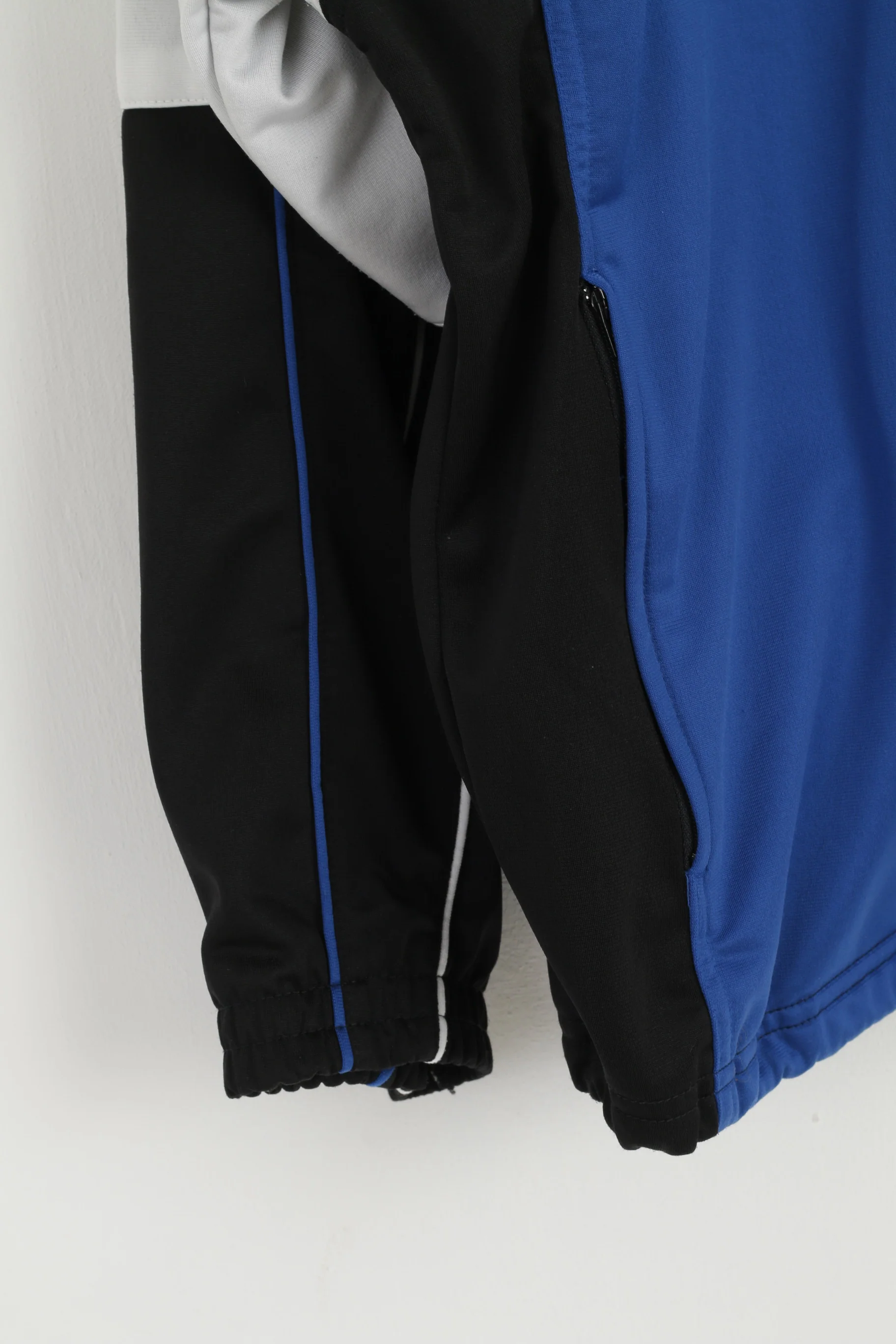 Reebok Men M Sweatshirt Black Shiny Vintage Full Zipper Logo Tracksuit Top - Image 3