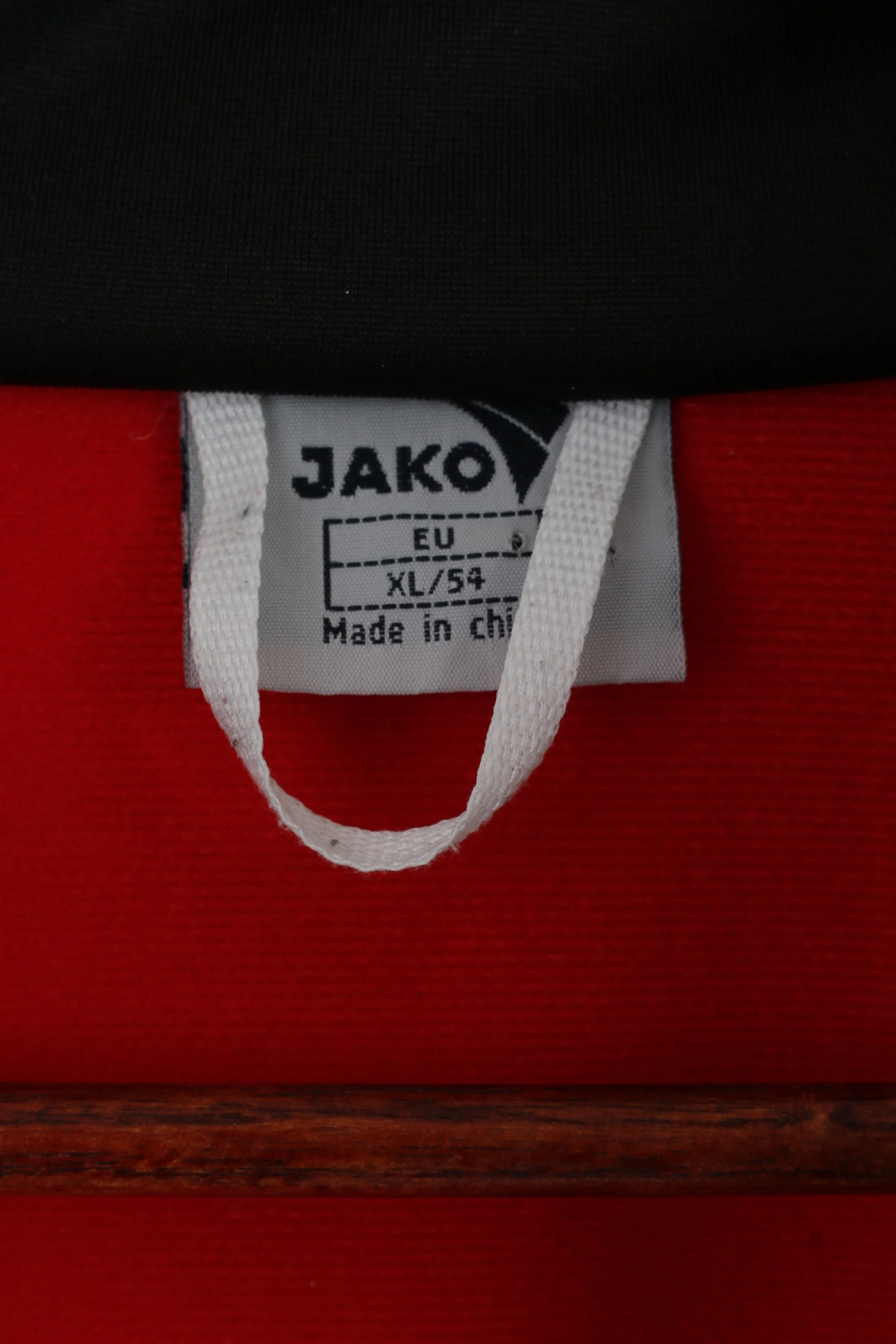 Jako Men XL 54 Sweatshirt Red SHiny Oldschool Full Zipper Activewear Track Top - Image 4