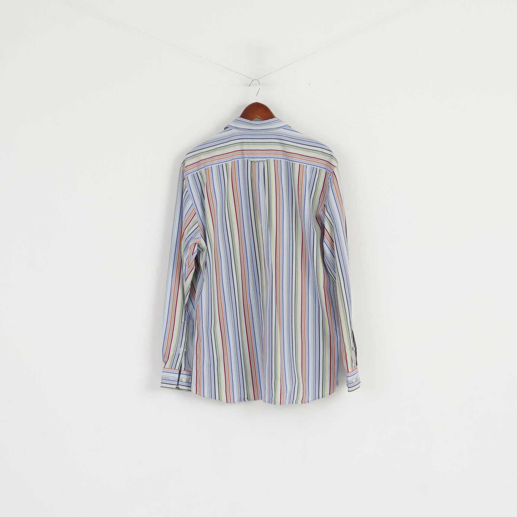 Gant Men L Casual Shirt Blue Cotton Striped Liberty Bell Poplin Regular Fit Top - Image 7