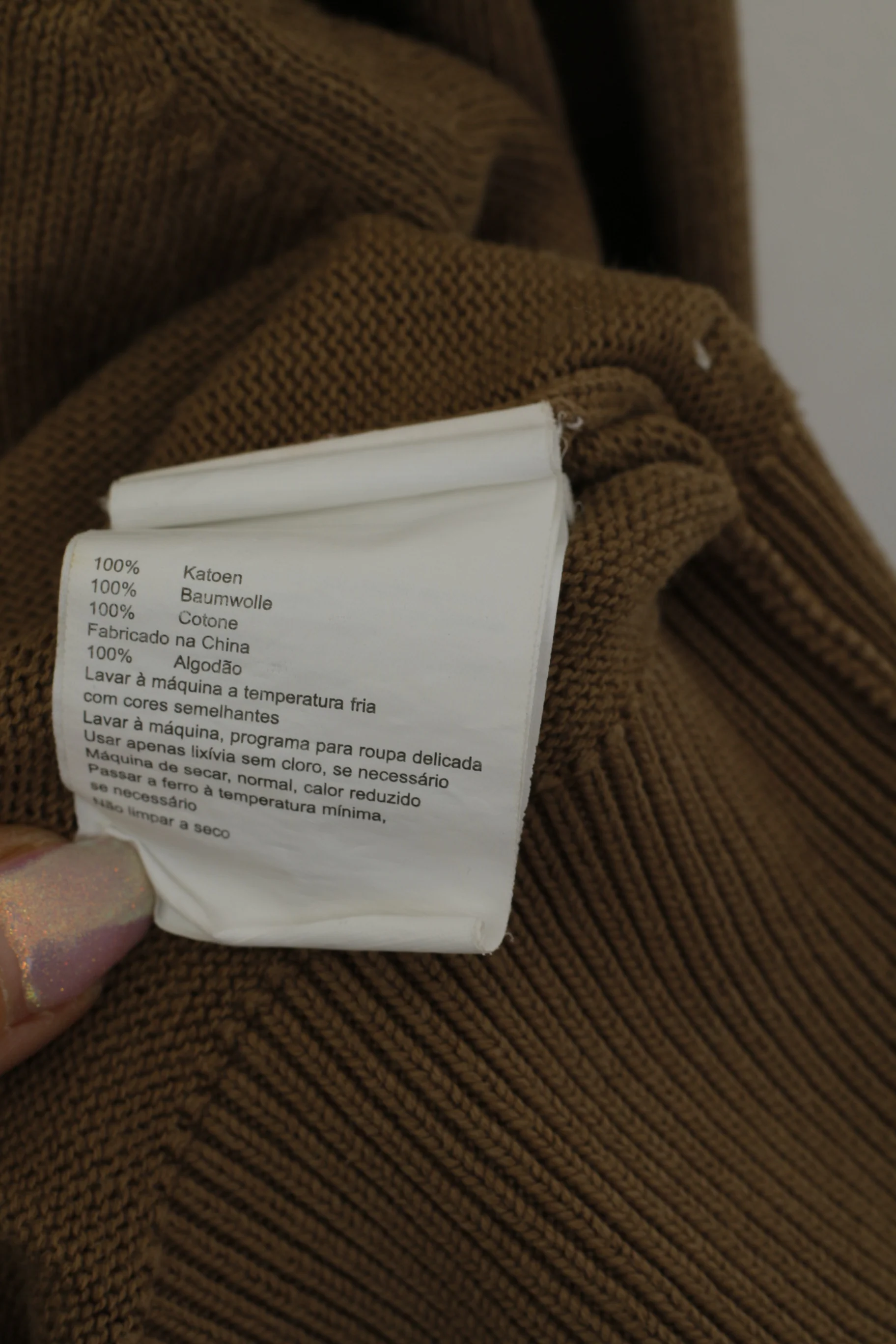 Timberland Men XL Sweater Brown Cotton Full Zipper Plain Casual Jumper - Image 5