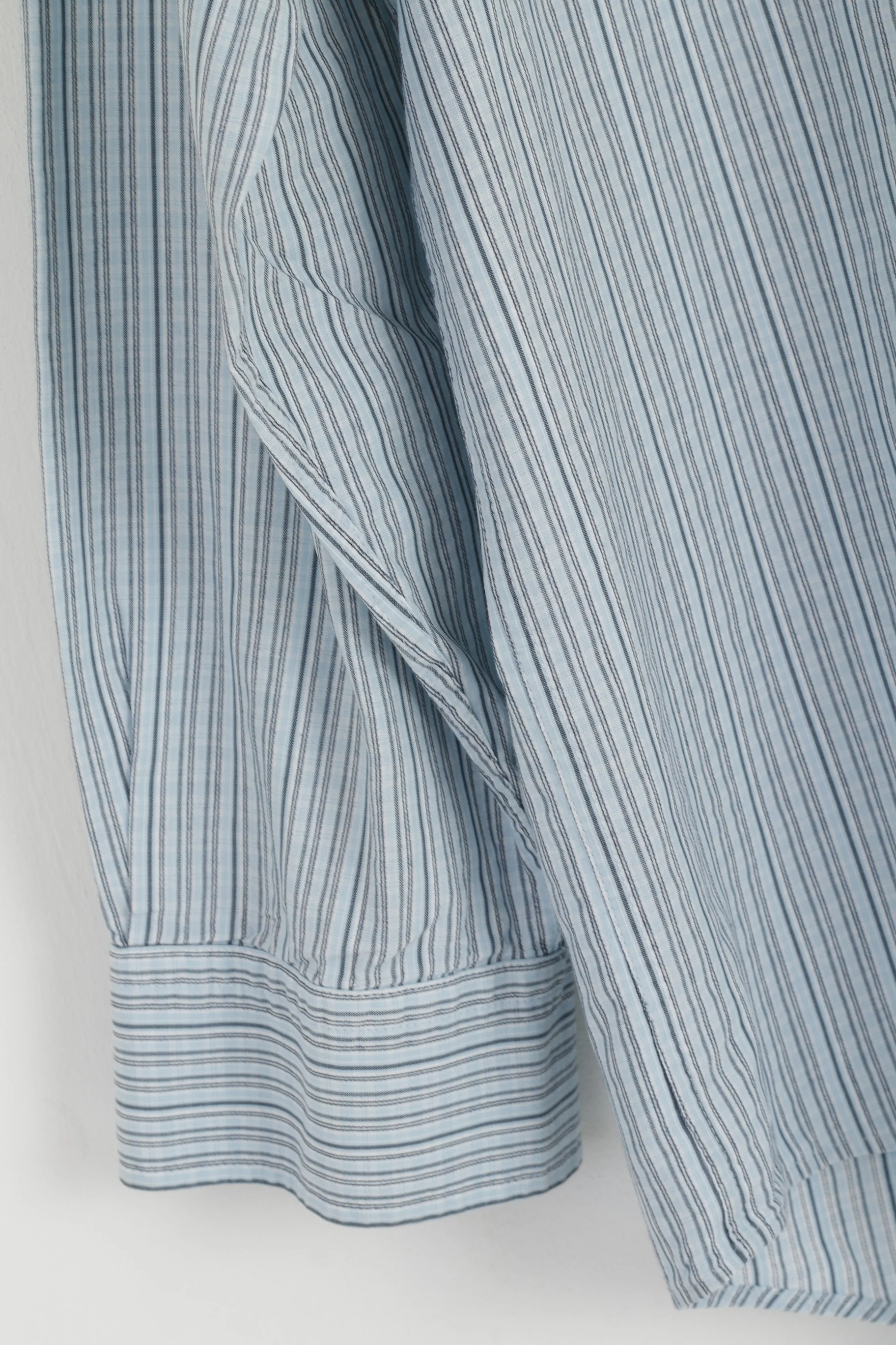 Timberland Men M (L) Casual Shirt Blue Striped Button Down Collar Long Sleeve Top - Image 3
