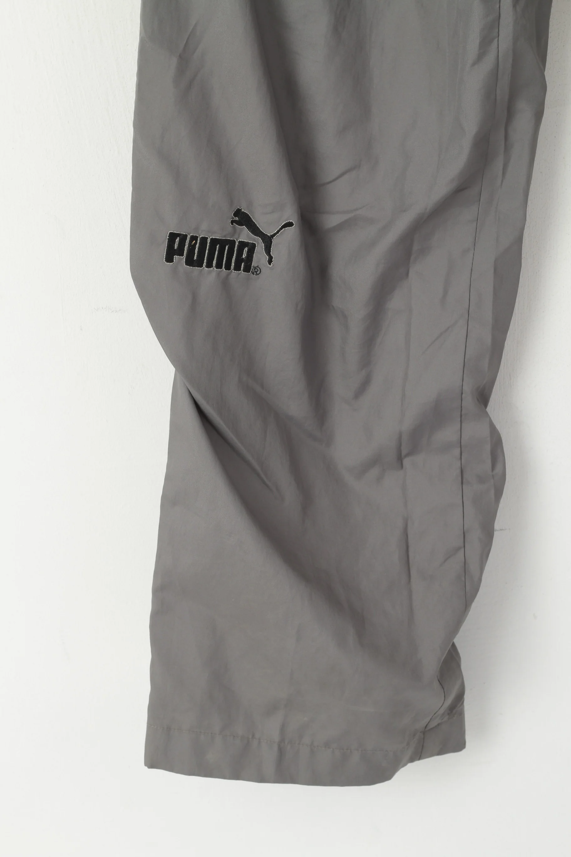 Puma Men S Sweatpants Grey Sport Retro Sportswear Zip Leg Tracksuit Bottoms - Image 2