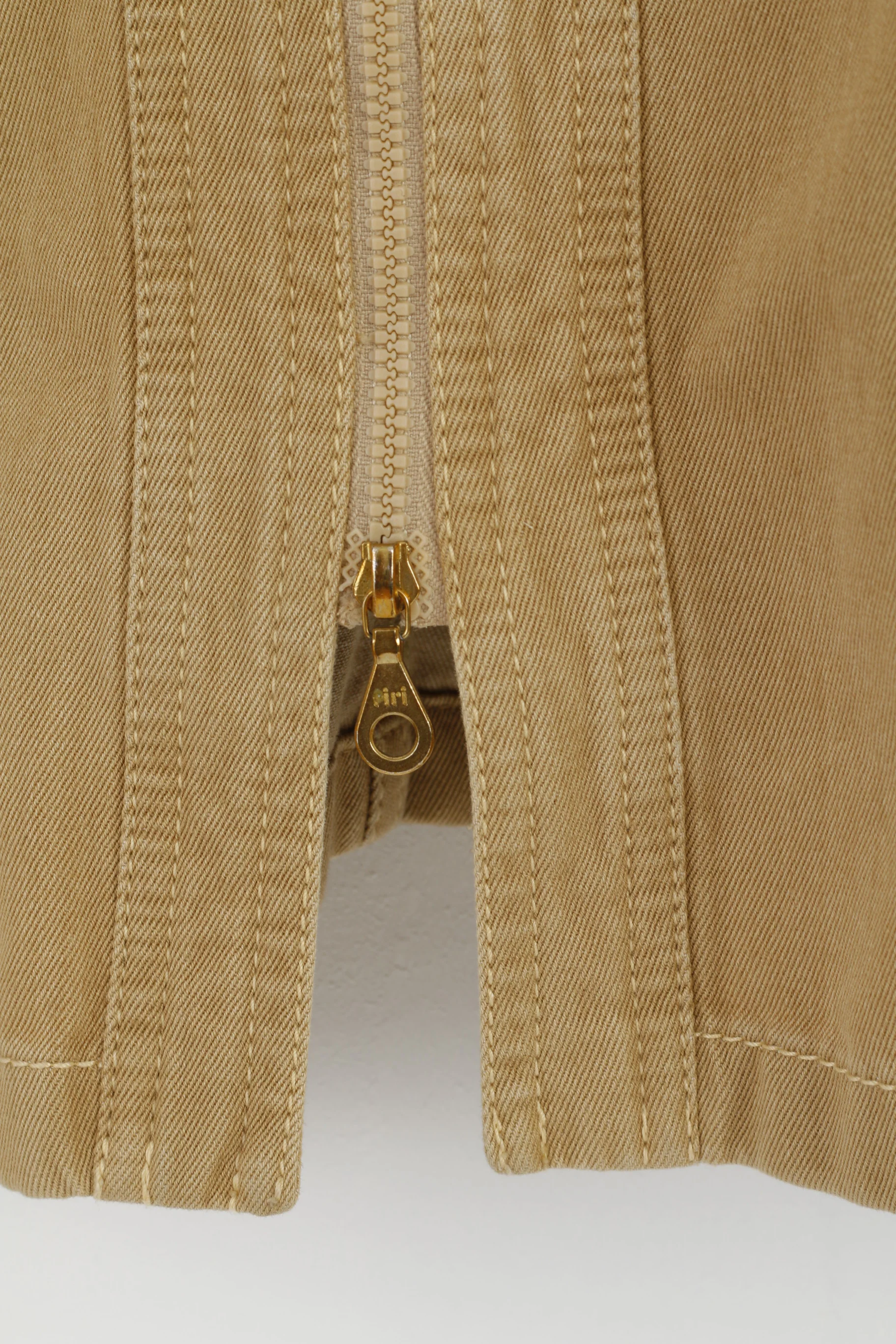 CATHERINA HEPFER Womens 18 44 Jacket Beige Zip Up Classic Cotton Blazer - Image 4