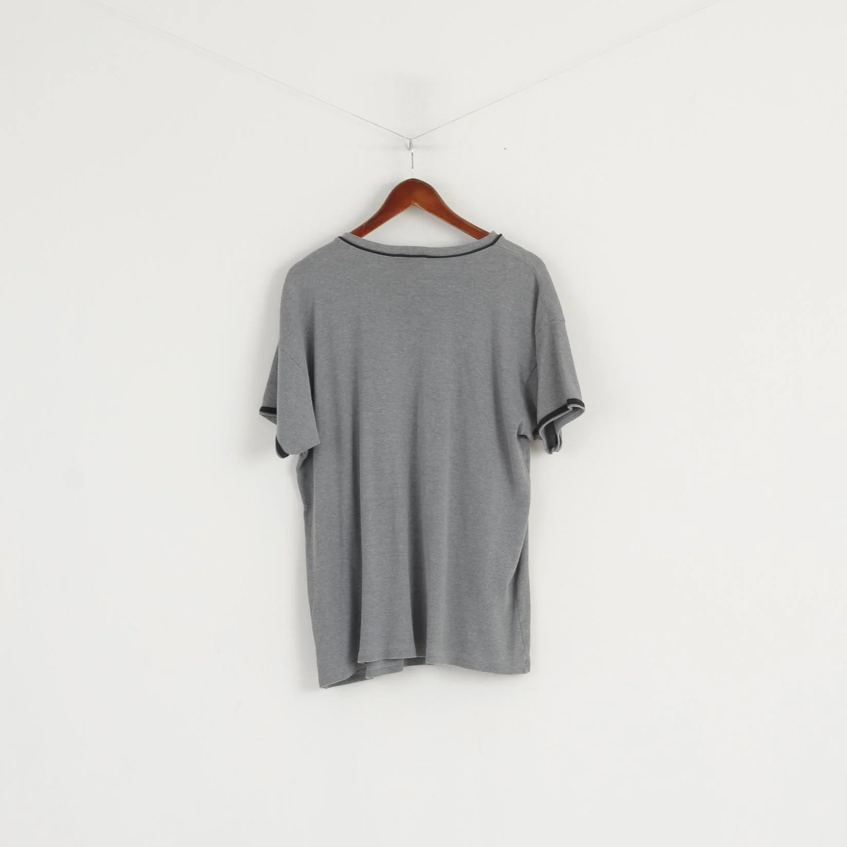 Paul Smith Men L Shirt Grey Cotton Crew Neck Plain Classic Short Sleeve Top - Image 6