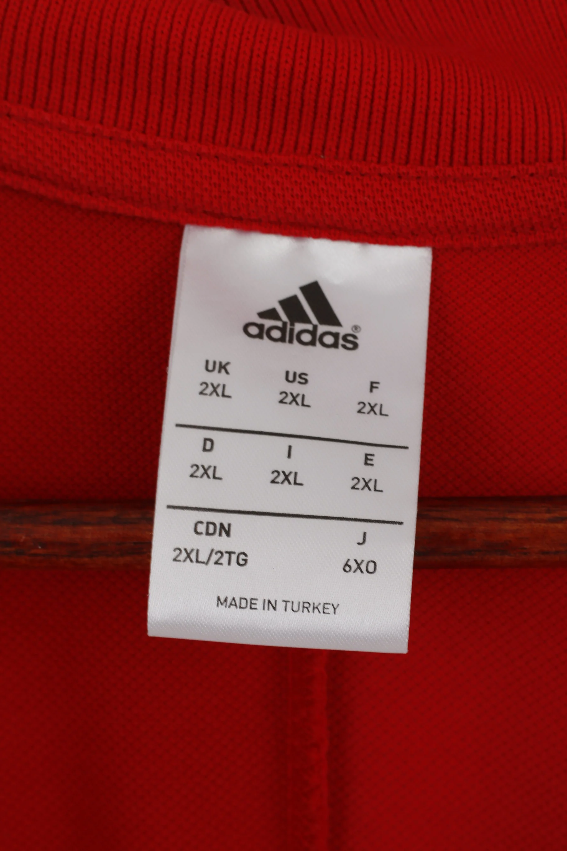 Adidas Men 2XL Polo Shirt Red Cotton Manchester United Football Devil Top - Image 4
