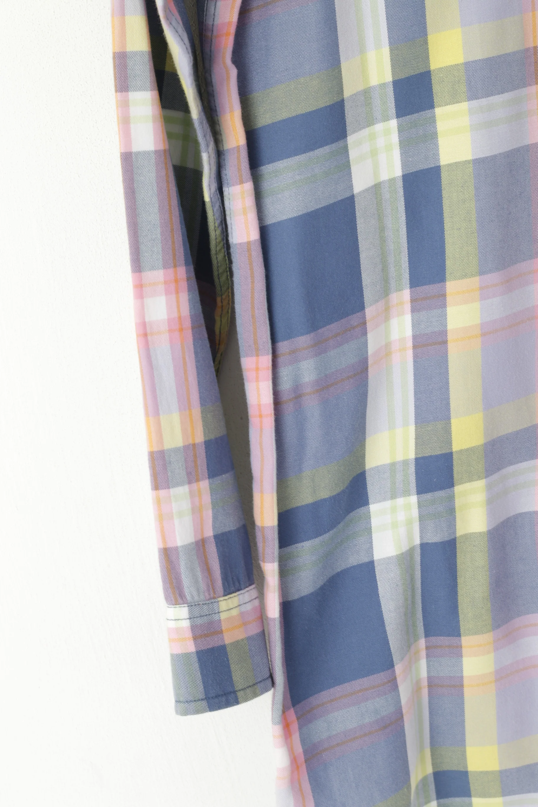 Jack Wills Women 8 S Casual Shirt Blue Chekered Cotton Long Sleeve Top - Image 3