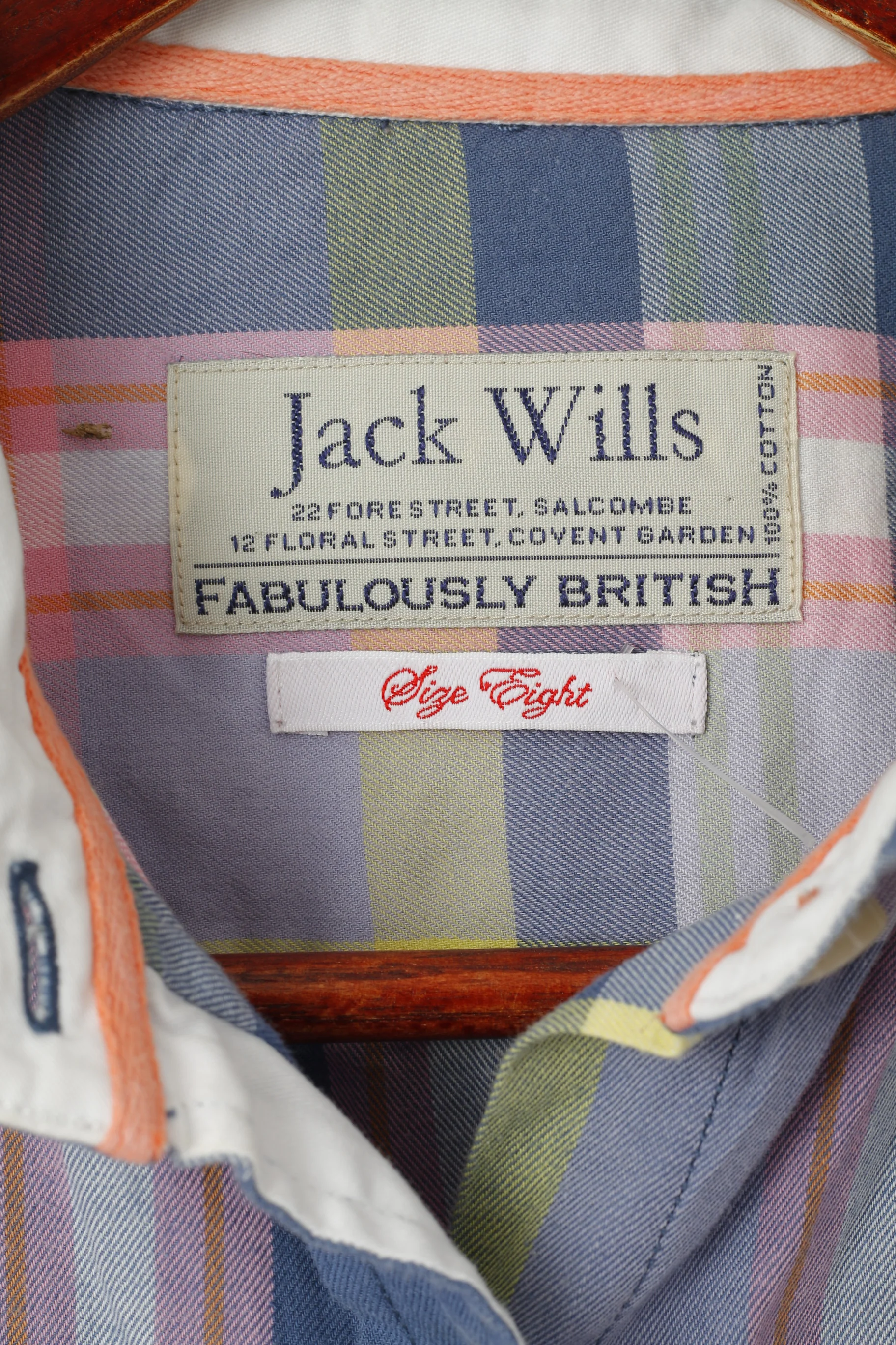Jack Wills Women 8 S Casual Shirt Blue Chekered Cotton Long Sleeve Top - Image 4