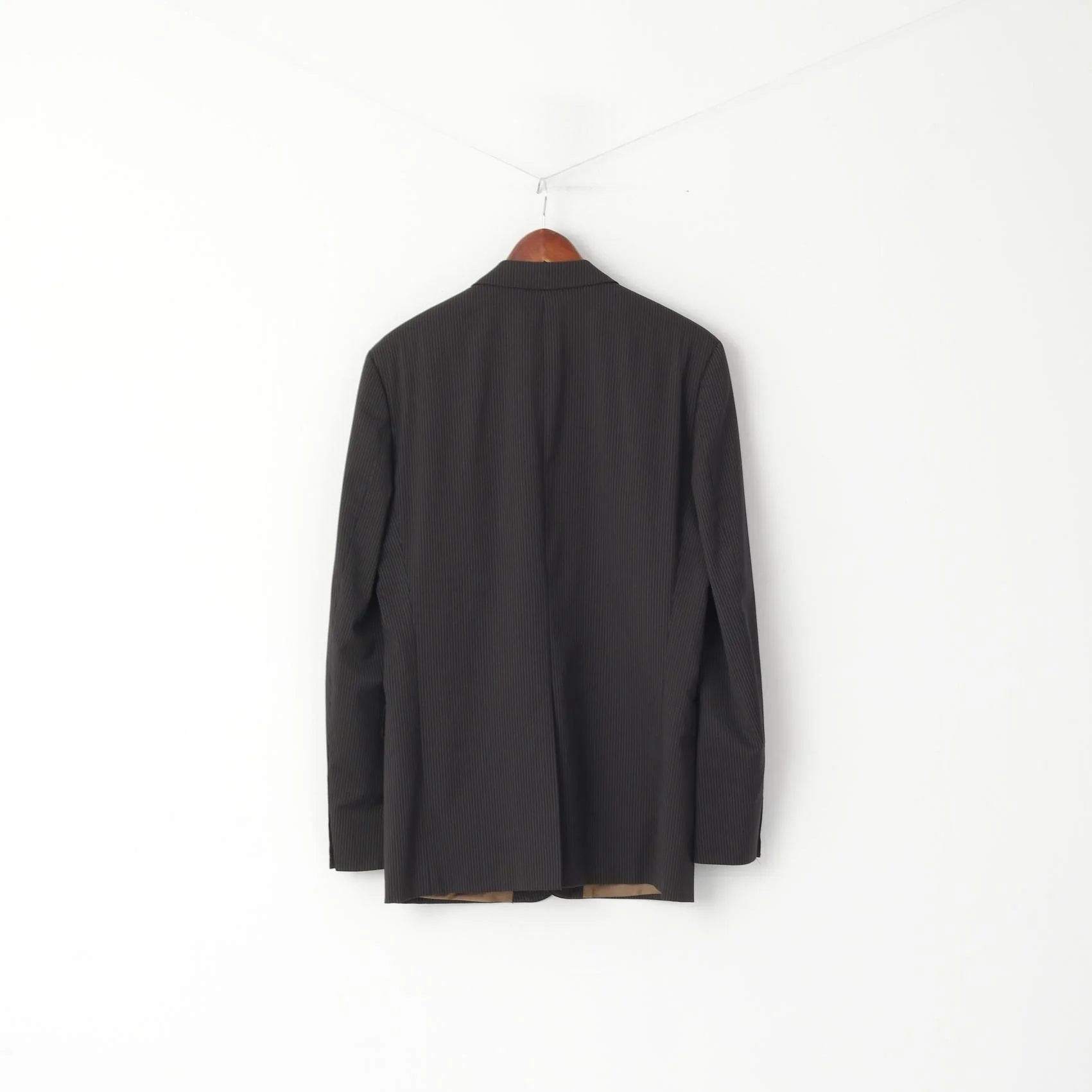 Hugo Boss Men 94 38 Blazer Navy Gold Striped Rossellini Stretch Single Breasted Jacket - Image 6
