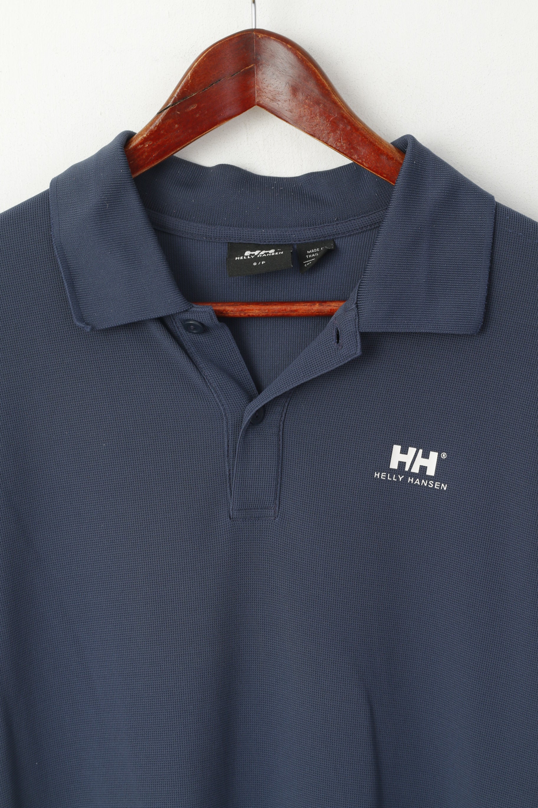 Helly Hansen Men S Polo Shirt Navy Nylon Logo HH Sailing Plain Short Sleeve Top - Image 2
