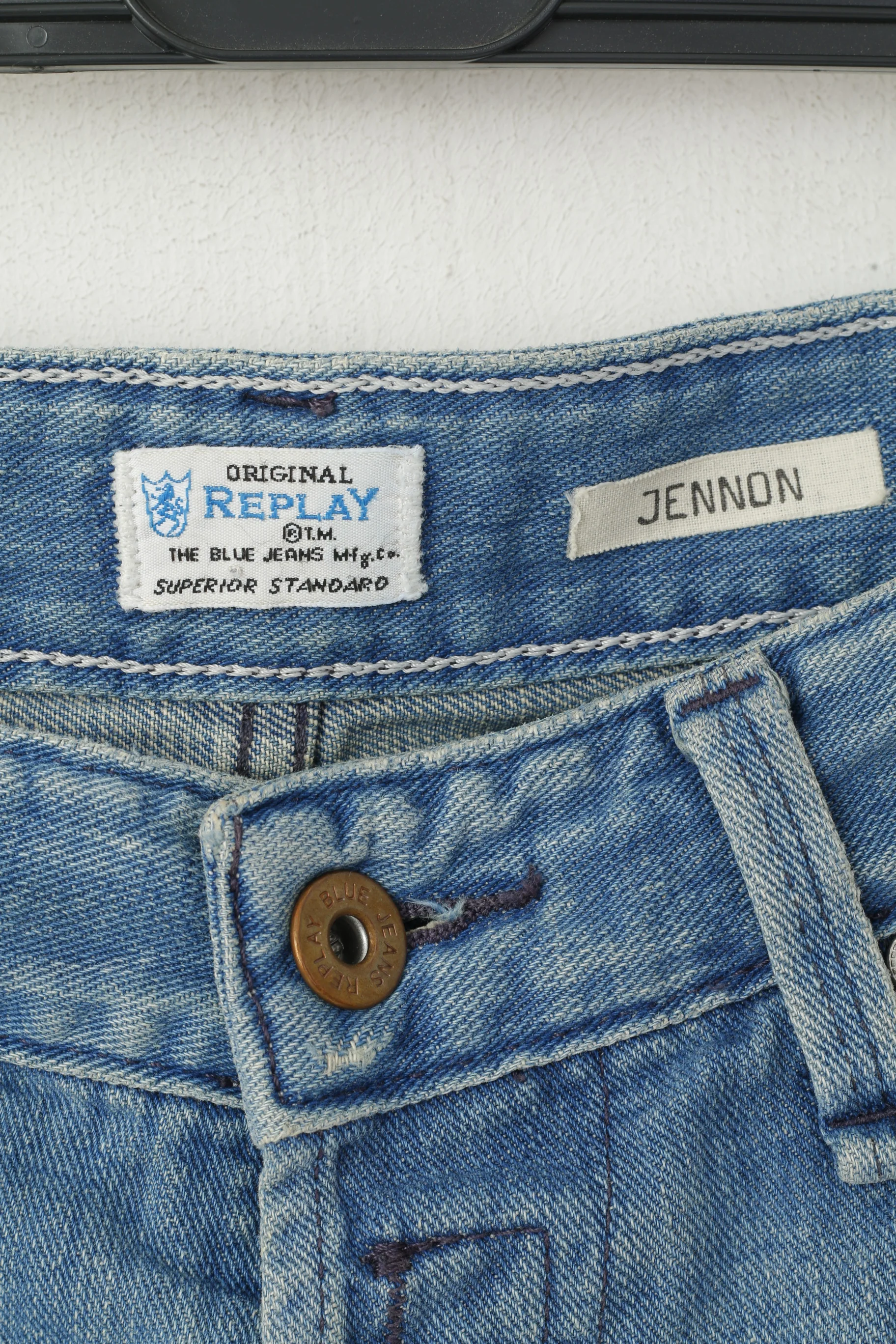 Replay Men W 29 L 34 Trousers Denim Blue Jeans Jennon Cotton Superior Standard Skinny Pants - Image 3