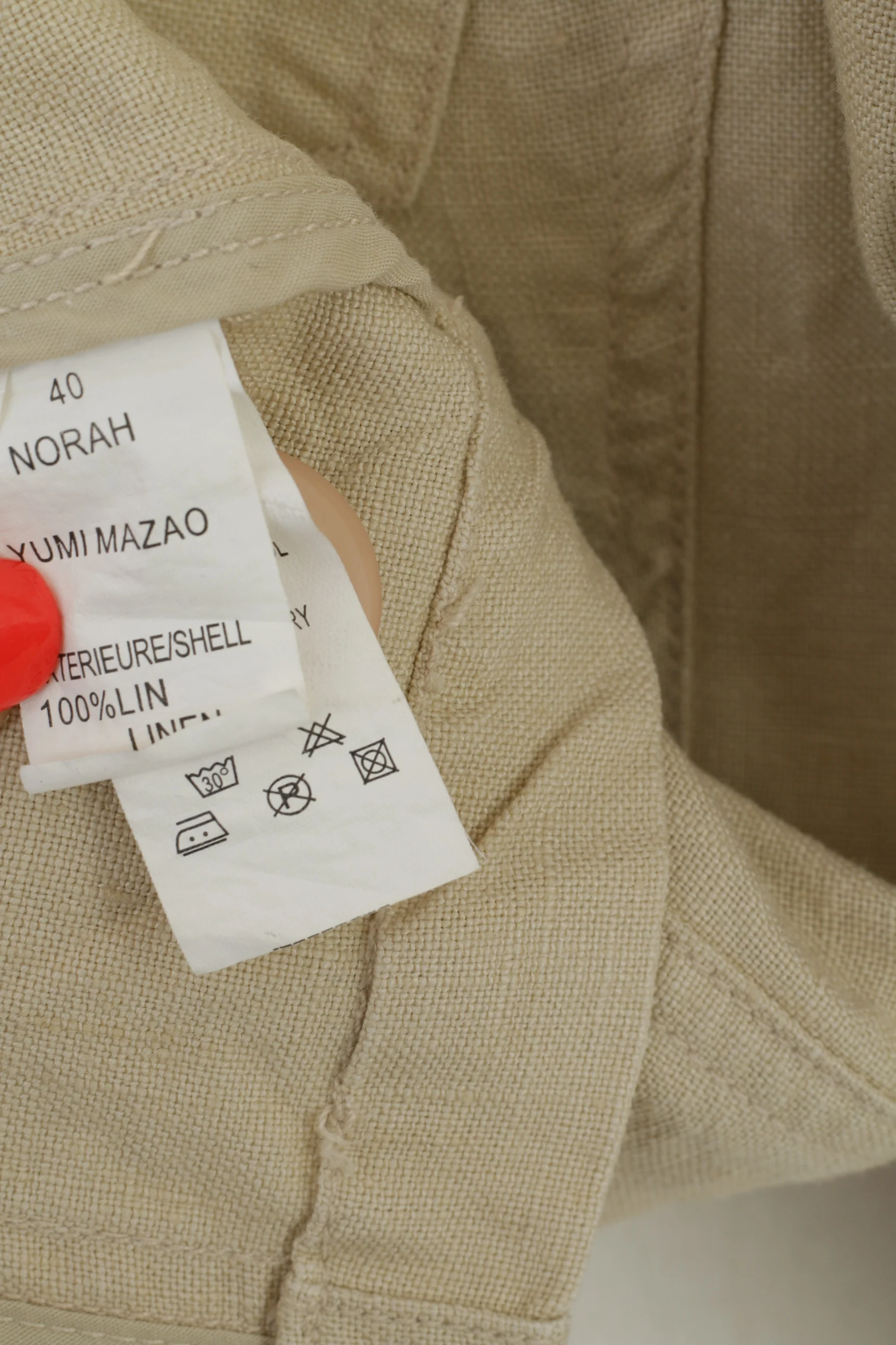 Yumi Mazao Women 40 S Jacket Beige Vintage 100% Linen Norah Blazer - Image 5
