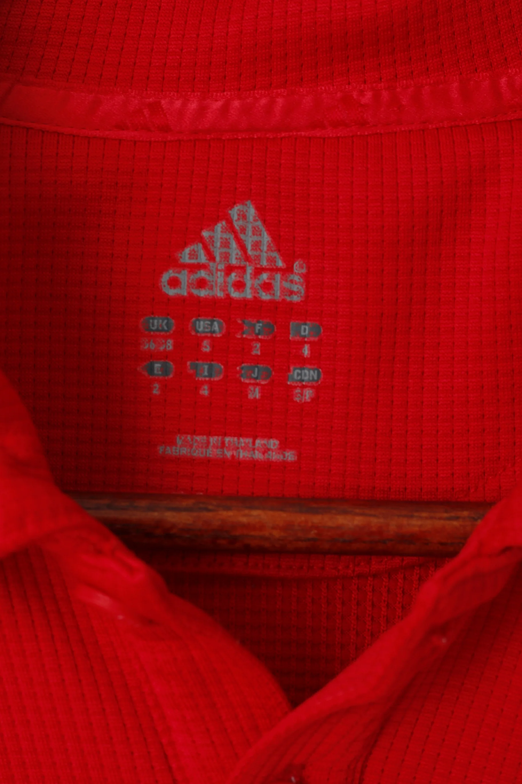 Adidas Men S Polo Shirt Red Deutscher German Fussball Bund 2005 Jersey Top - Image 3