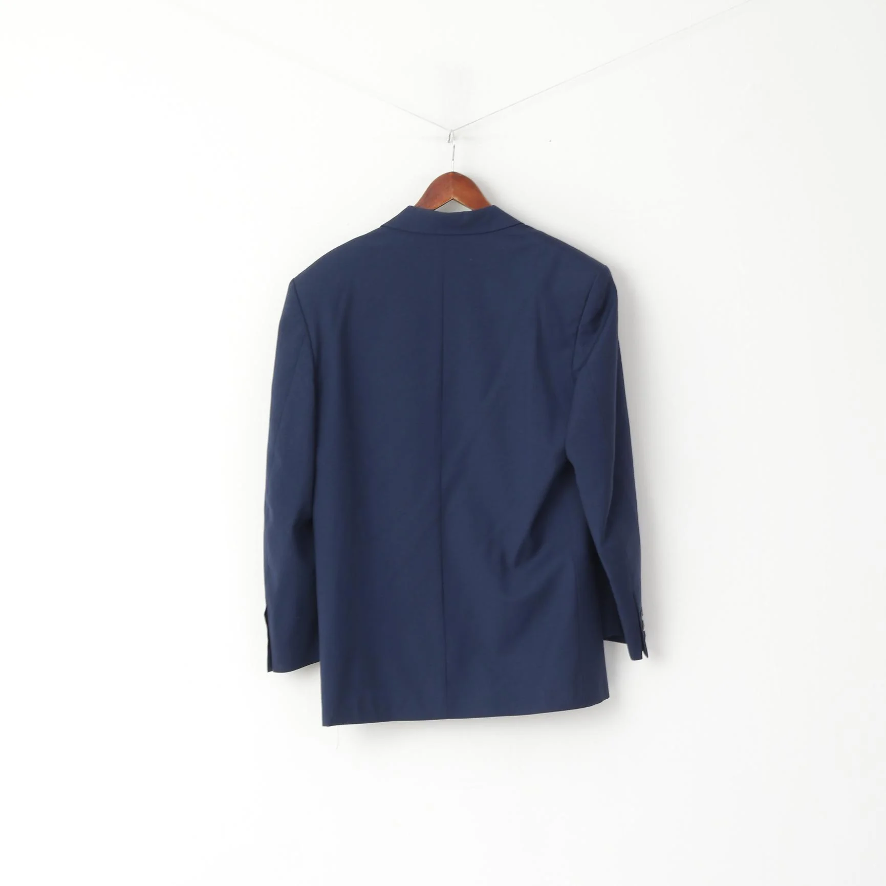 Millibar Men 48 38 Blazer Navy Blue Wool Vintage Made in Italy Single Breasted Jacket - Image 6