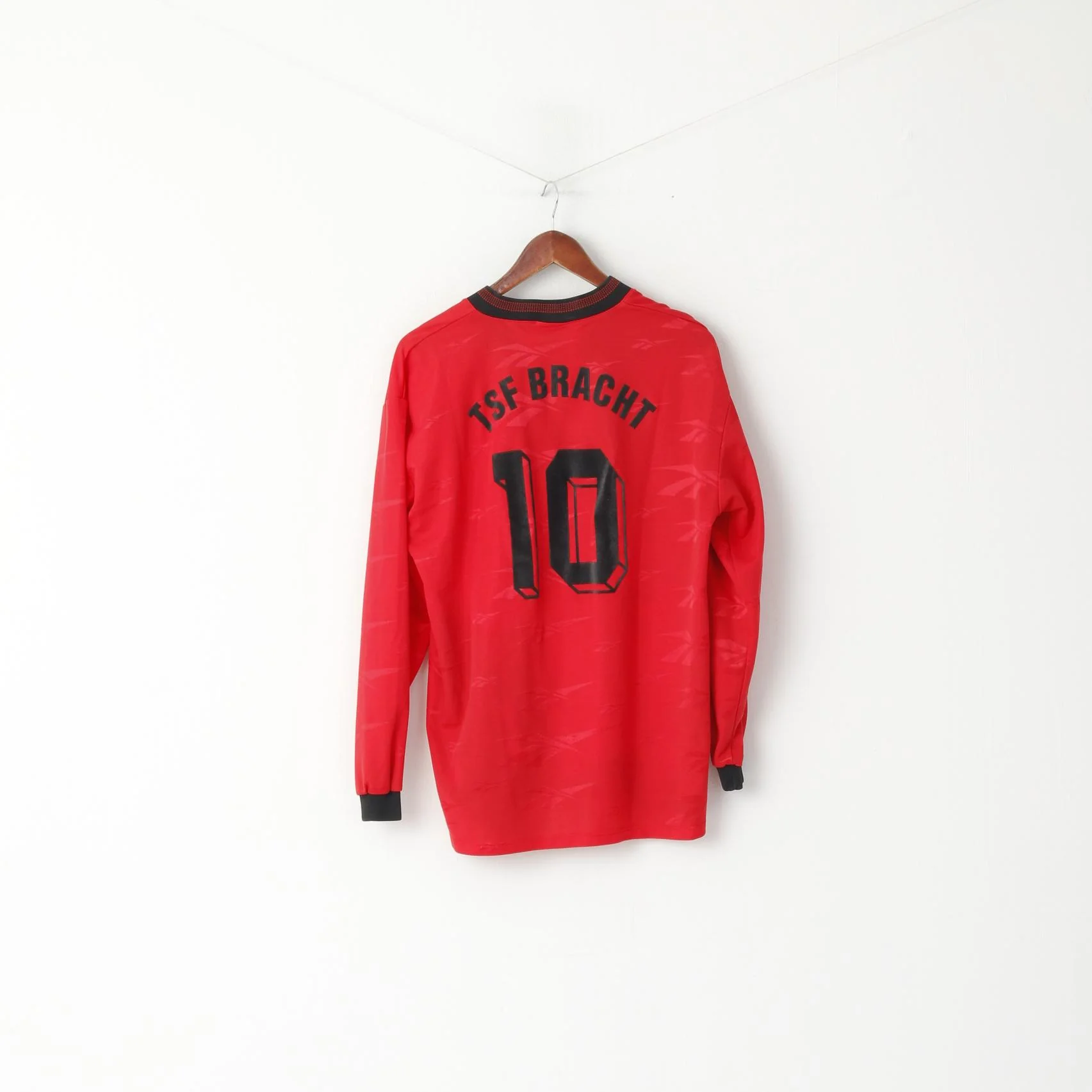 Reebok Men XL Shirt Red Vintage TSF Bracht #10 Red Jersey Long Sleeve Top - Image 6