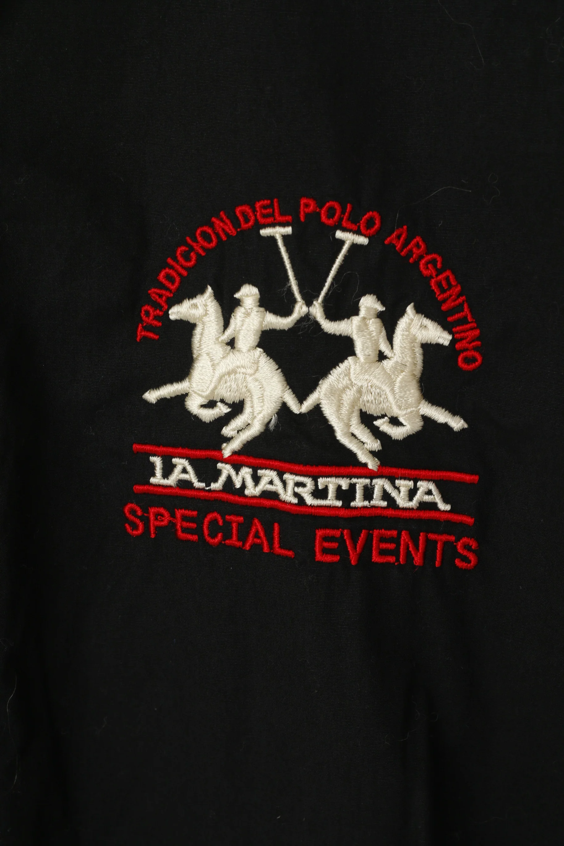 La Martina Men XXL (L) Casual Shirt Black Argentino Buenos Aires Cotton Long Sleeve Top - Image 4