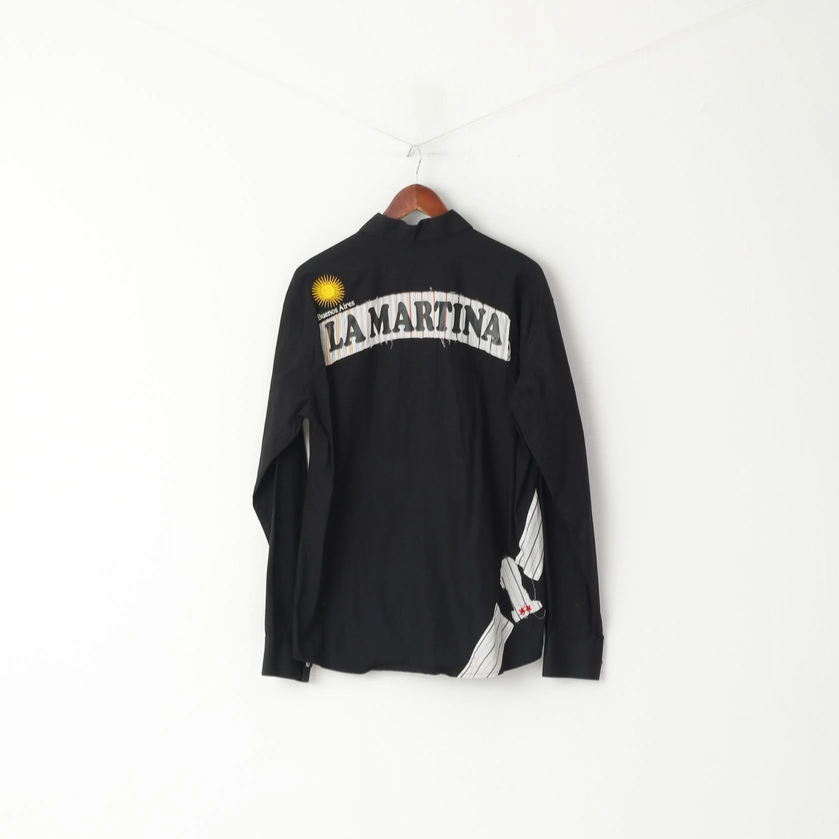 La Martina Men XXL (L) Casual Shirt Black Argentino Buenos Aires Cotton Long Sleeve Top - Image 7