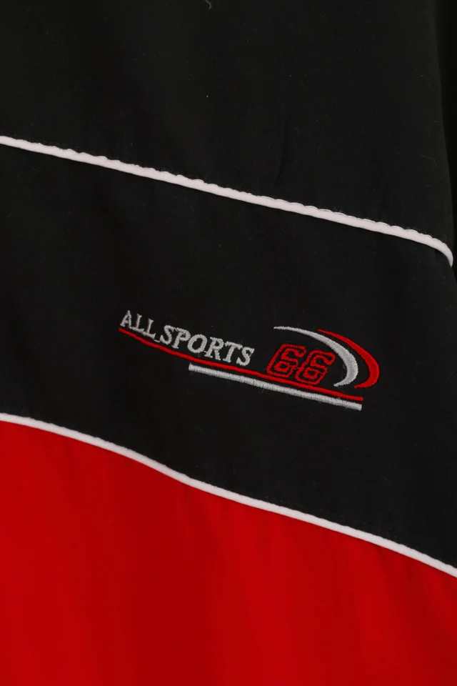 Shamp Mens XL Jacket Black Red All Sports Activewear Bomber Zip Up Top - Image 4