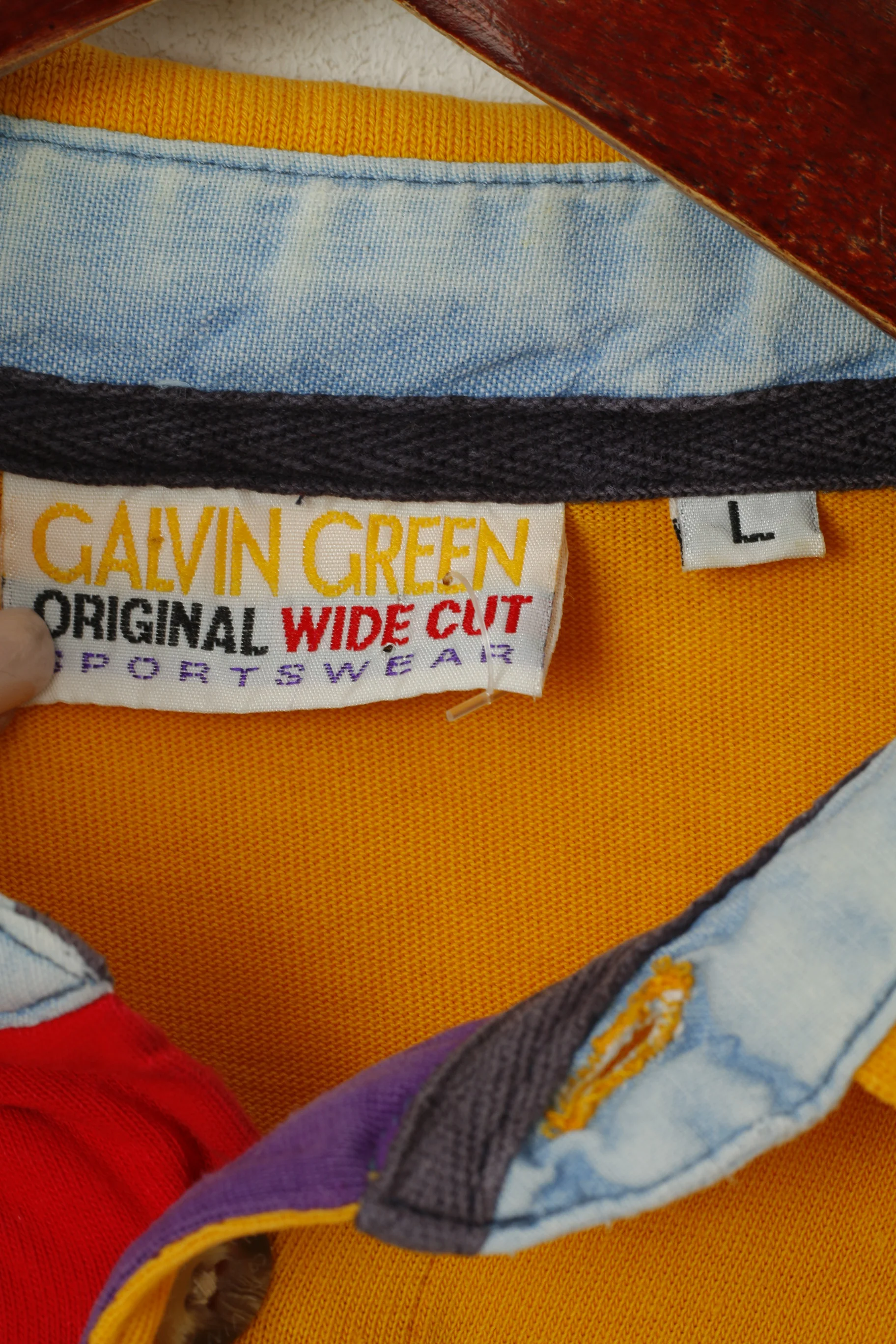 Galvin Green Men L Polo Shirt Yellow Cotton Vintage Wide Cut Golf Sportswear Top - Image 4
