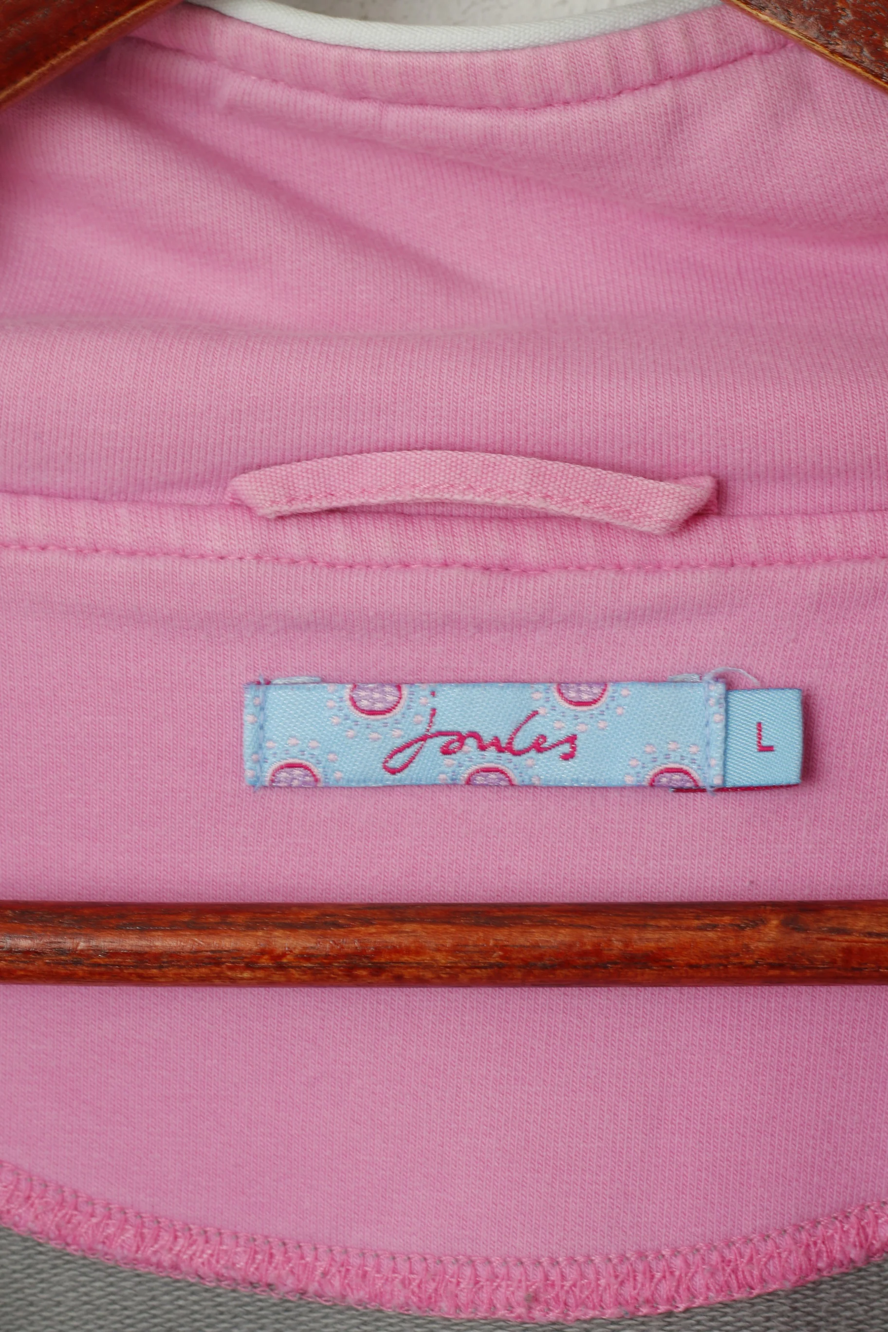 Joules Women L Sweatshirt Grey Cotton Zip Neck Pockets #3 Pullover Top - Image 4