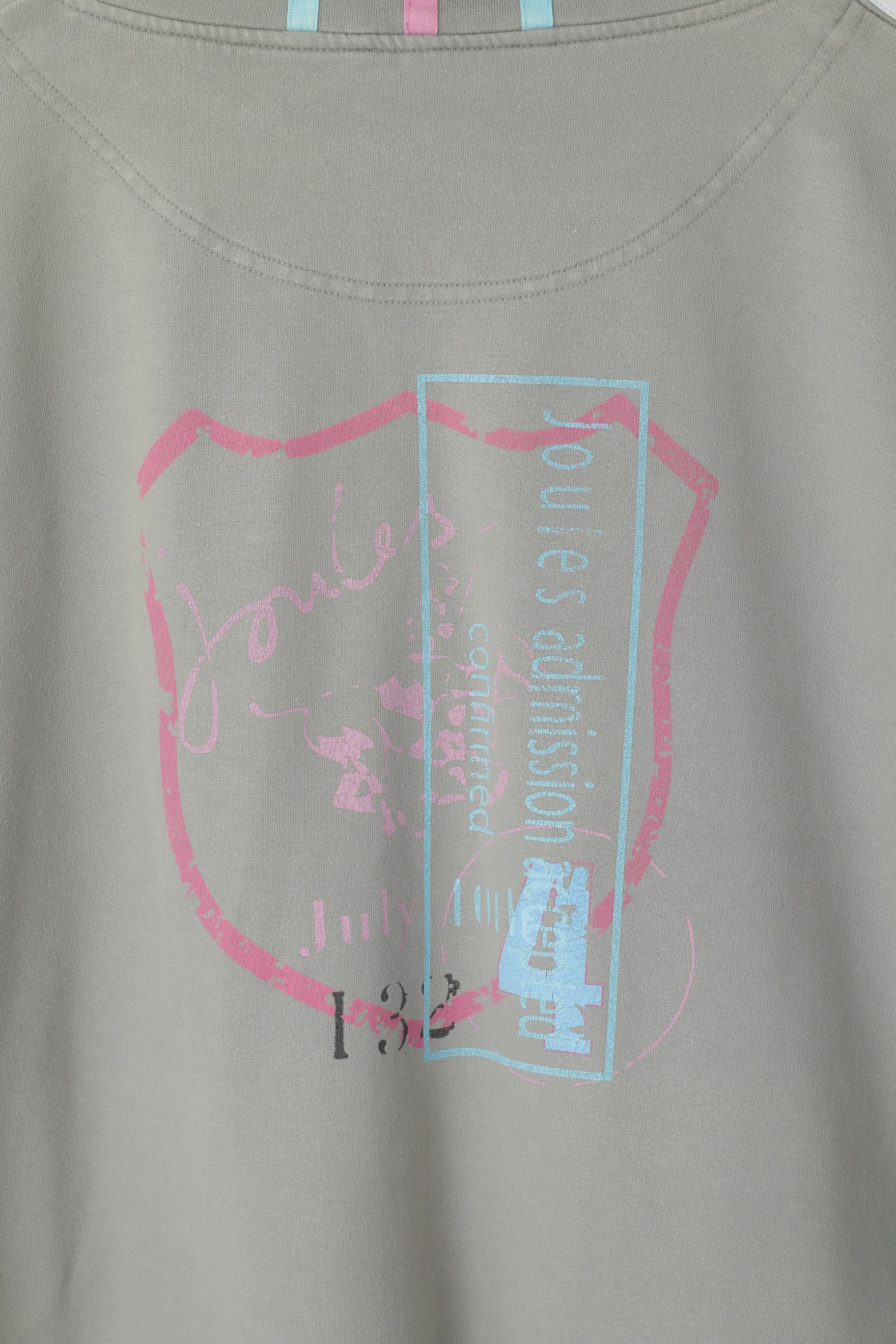 Joules Women L Sweatshirt Grey Cotton Zip Neck Pockets #3 Pullover Top - Image 6