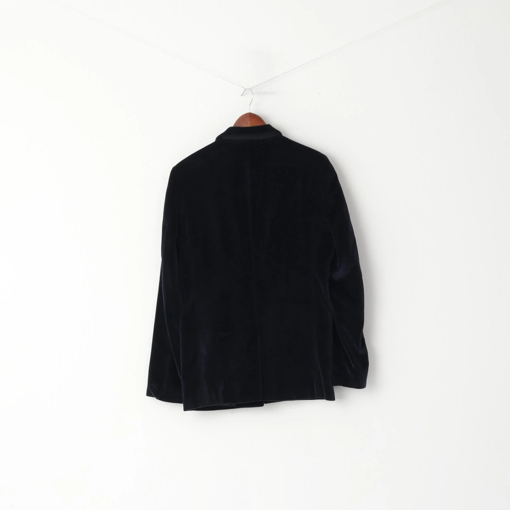 Mads Norgaard Copenhagen Men 48 38 S Blazer Navy Velvet Shiny Single Breasted Jacket - Image 6