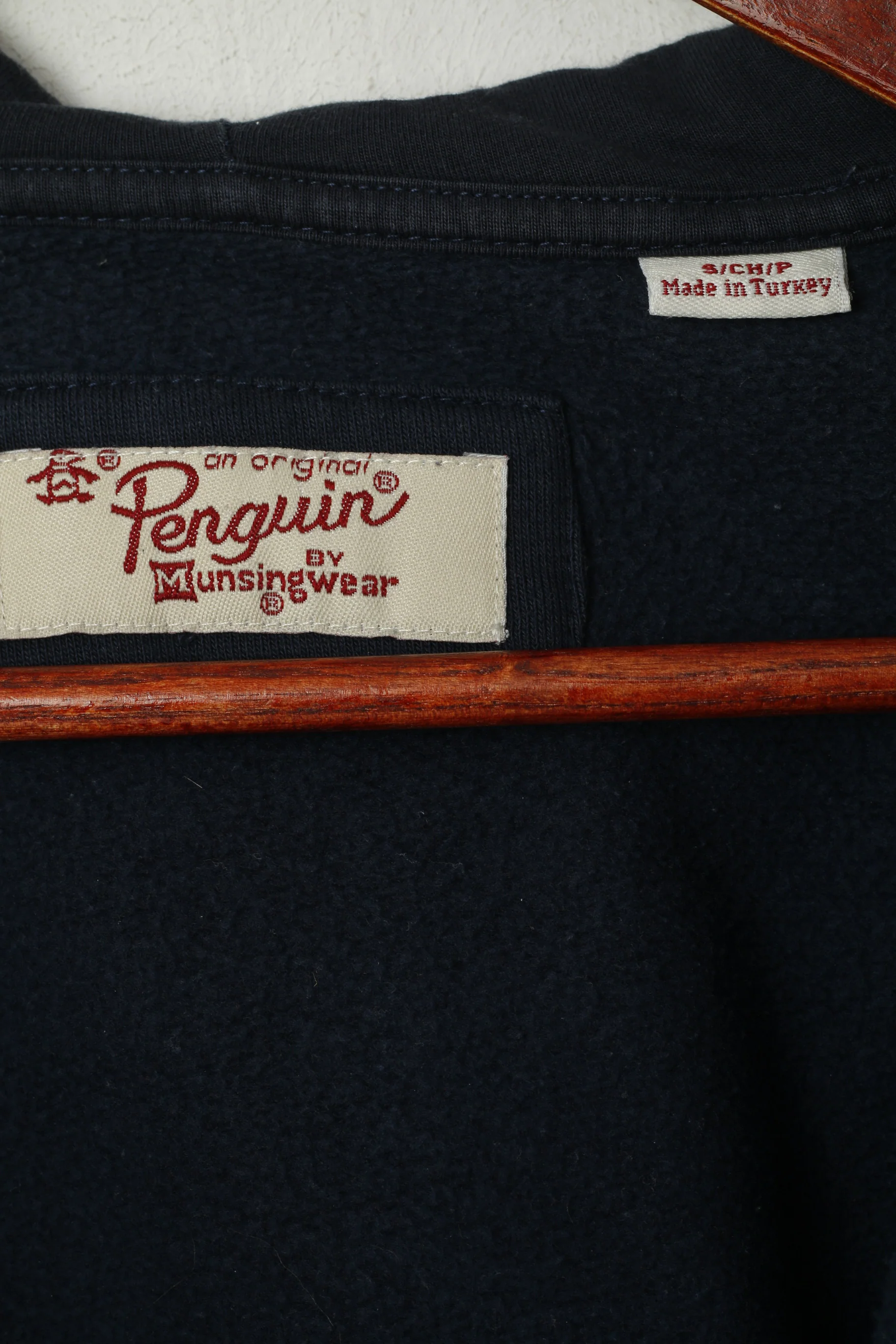 Original Penguin Women S Sweatshirt Navy Cotton Zip Up Hooded Top - Image 4