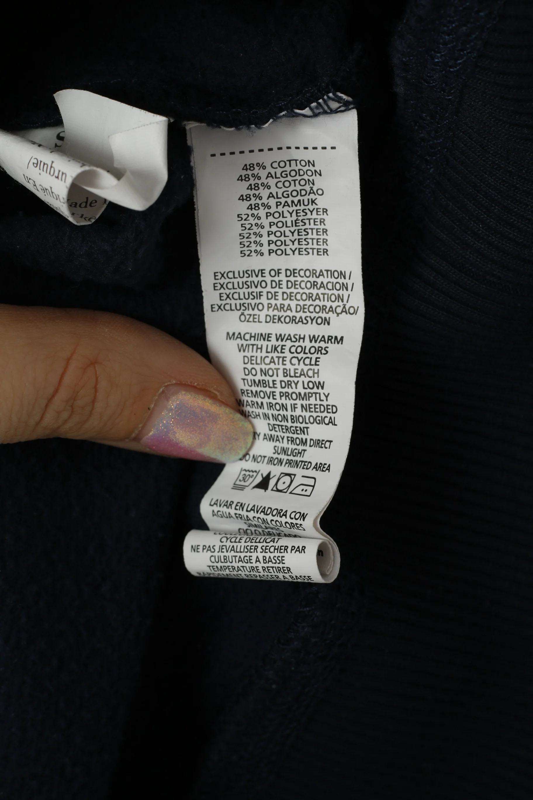 Original Penguin Women S Sweatshirt Navy Cotton Zip Up Hooded Top - Image 5