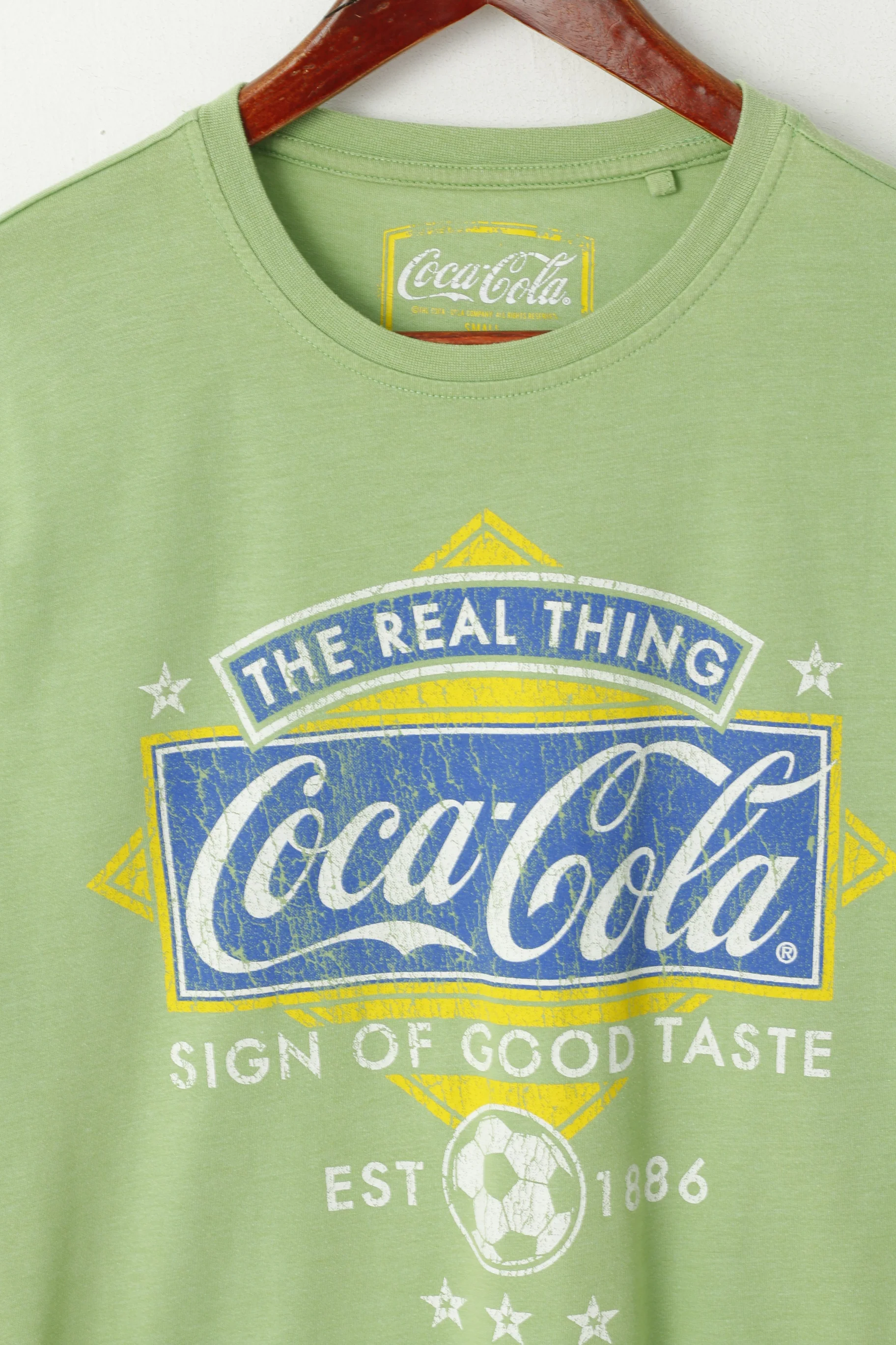 George Men S T- Shirt Green Coca Cola Graphic Cotton Crew Neck Top - Image 2