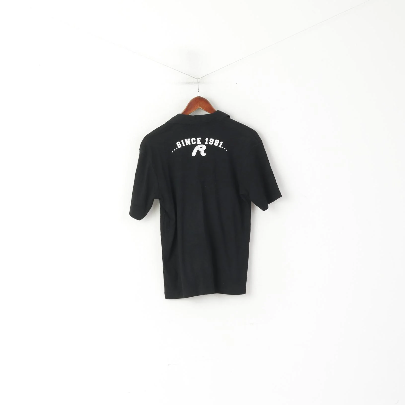 Replay Men S Polo Shirt Black Cotton Graphic Stretch Short Sleeve Top - Image 5
