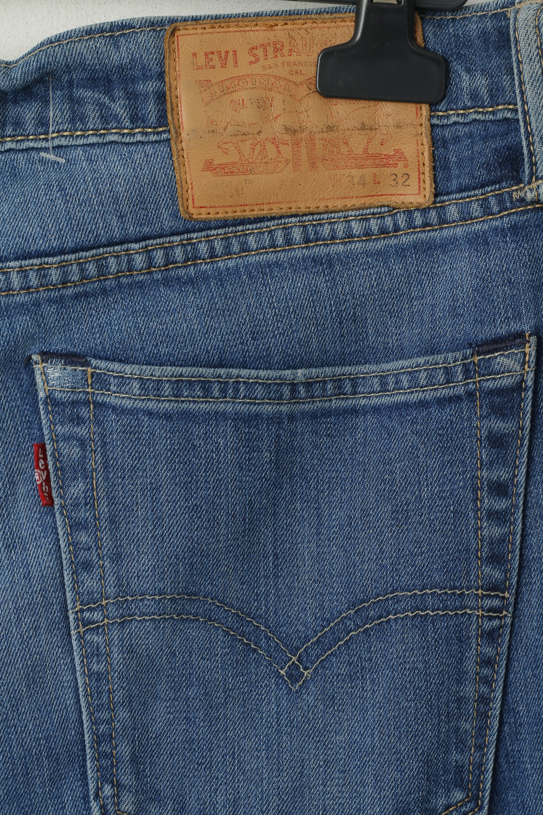Levi's Men W 34 L 32 Jeans Trousers Blue Denim 510 Slim Skinny Fit Pants - Image 5