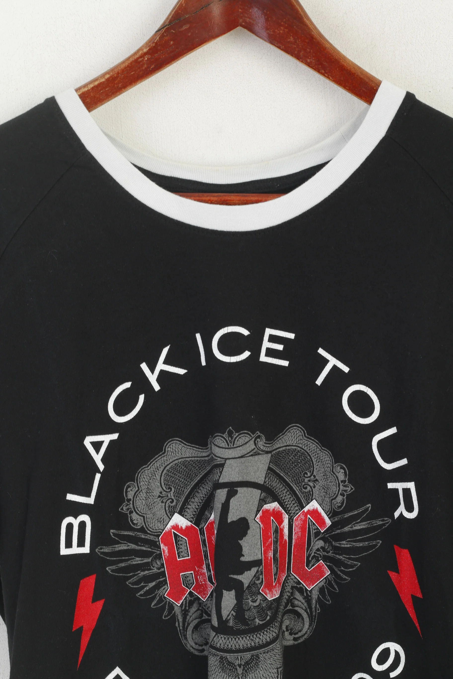 Starworld Men XL (L) Shirt Black Cotton AC DC Europe 2009 Black Ice Tour Top - Image 2
