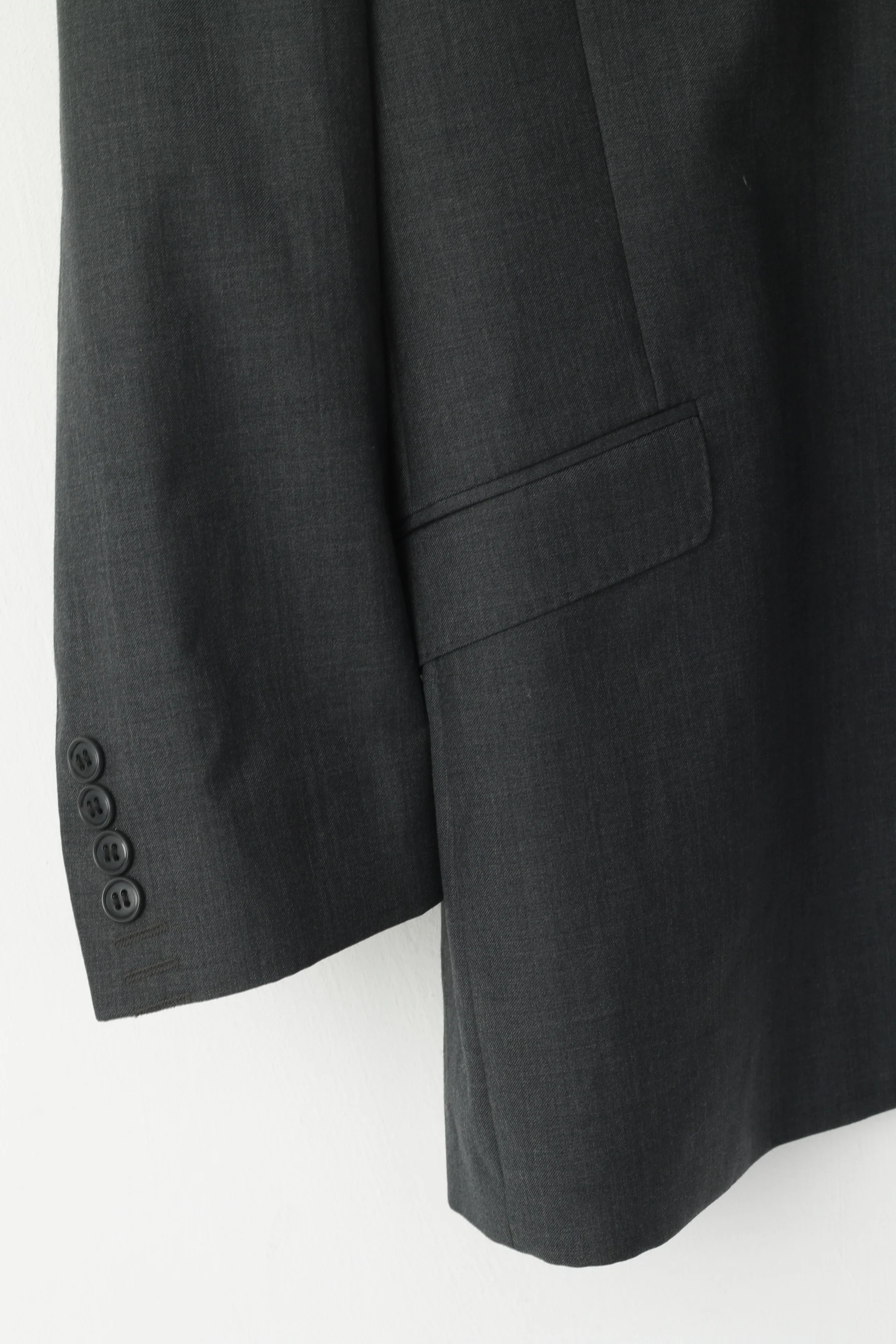 Daniel Hechter Performance Men 48 122 Blazer Grey Wool Single Breasted Jacket - Image 3