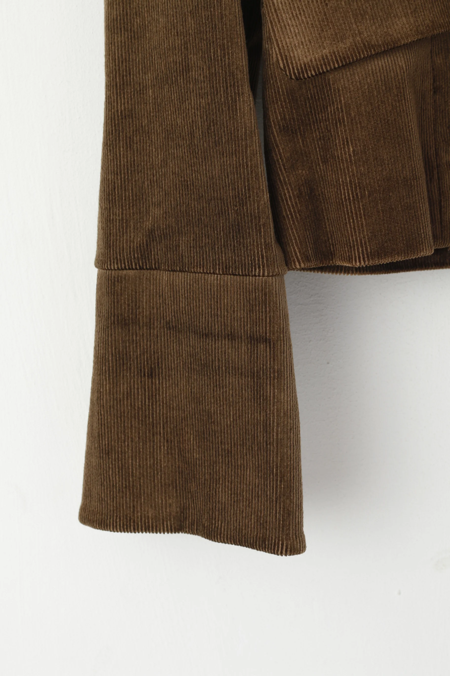 Vila Women L (M) Blazer Brown Corduroy Viscose Shiny Diamond Buttons Jacket - Image 4