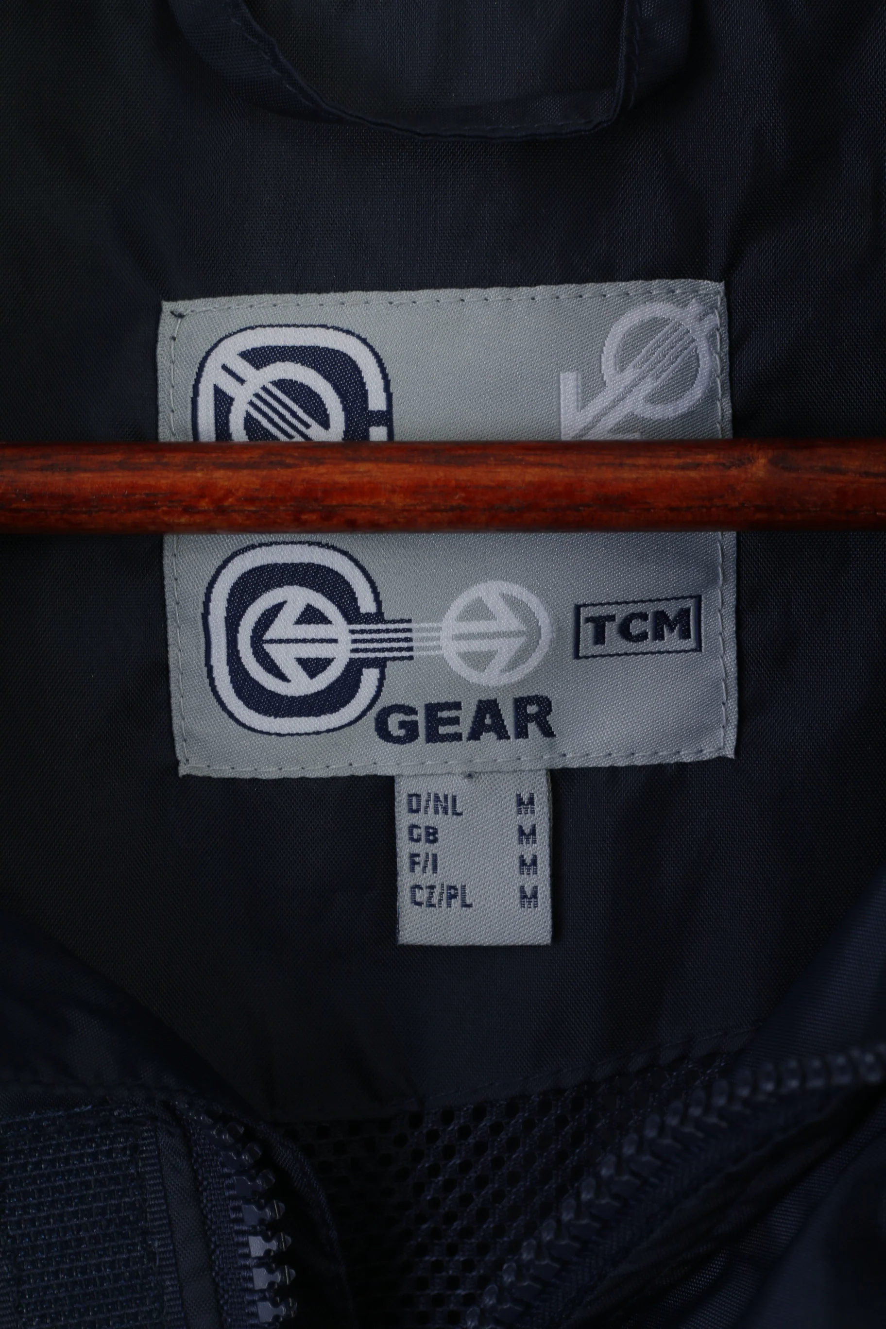 TCM Gear Men M Jacket Navy Nylon Waterproof Reflective Hidden Hood Zip Up Top - Image 4