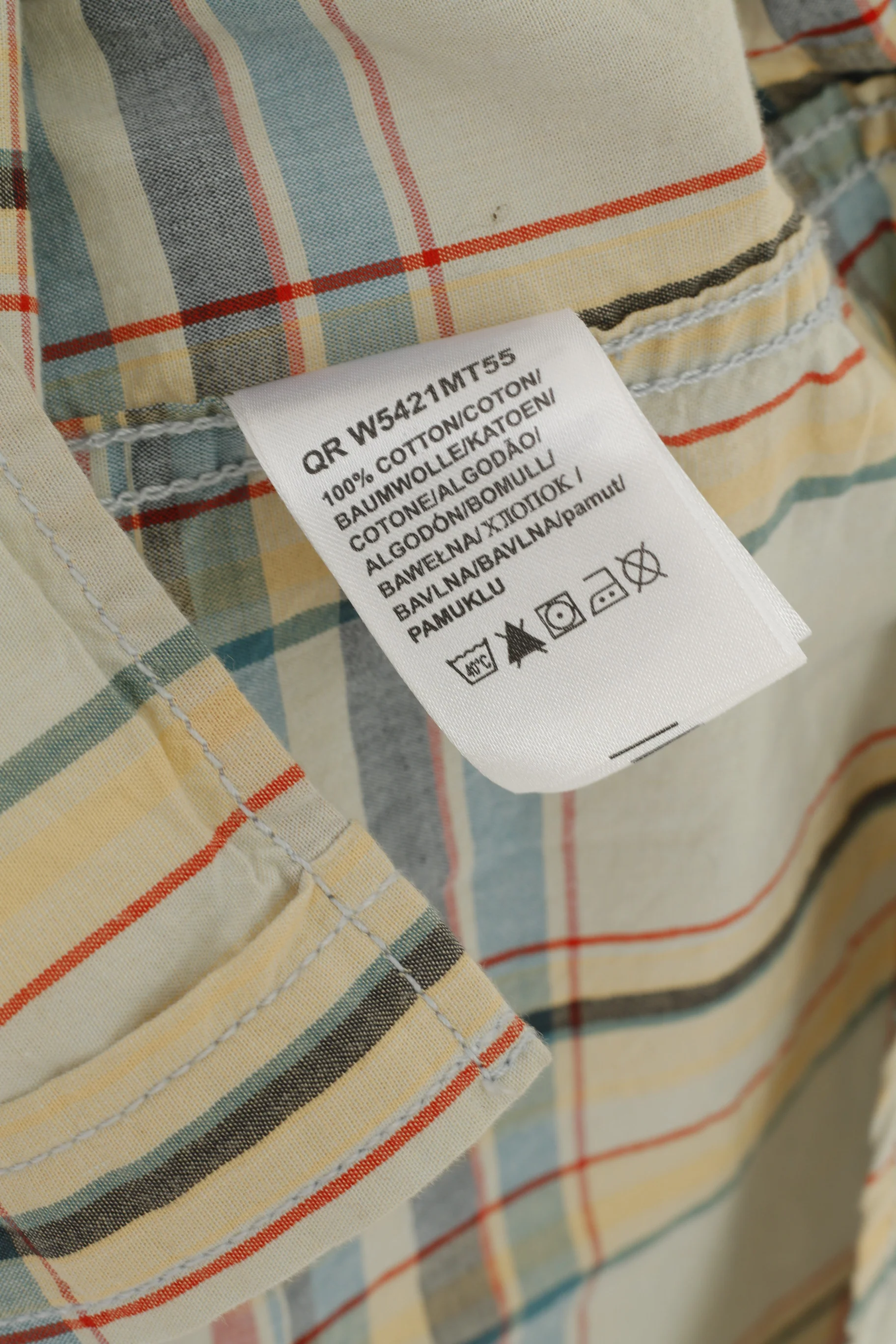 Wrangler Men XXL Casual Shirt Beige Cotton Check Western Long Sleeve Top - Image 5