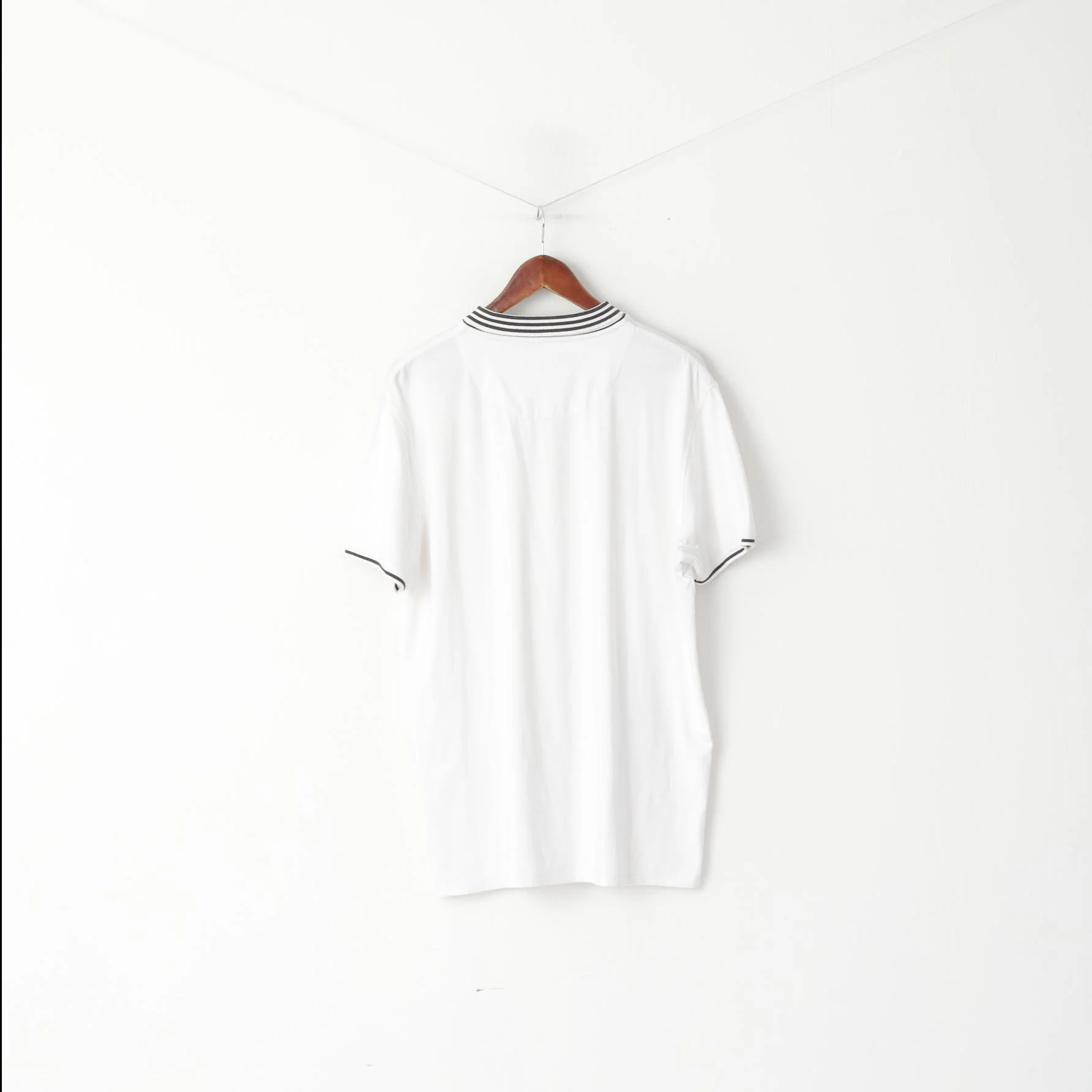 Lyle & Scott Men XL Polo Shirt White Performance Striped Collar Plain Top - Image 6