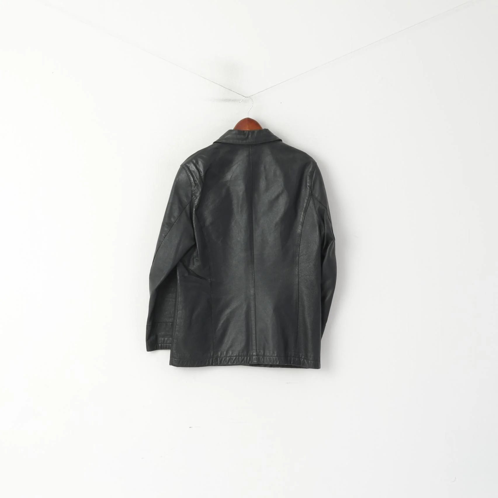 Sinclair Casual Women 42/44 L Jacket Black Leather Vintage Buttoned Retro Top - Image 7
